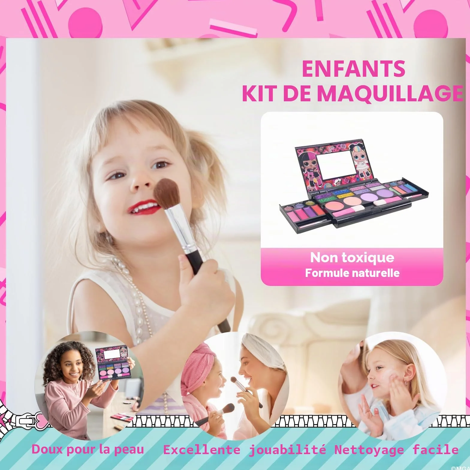 L.O.L. Surprise! Coffret Maquillage Gloss, Ombres, Blush & Pinceaux Portable