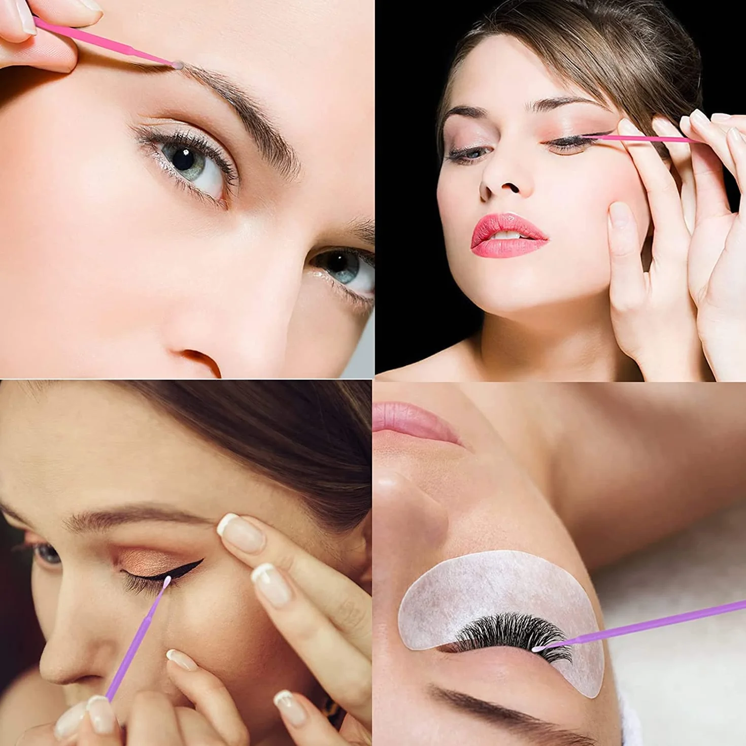 Micro Applicateurs Brosses 200 Pièces pour Extension de Cils Sourcils Lèvres