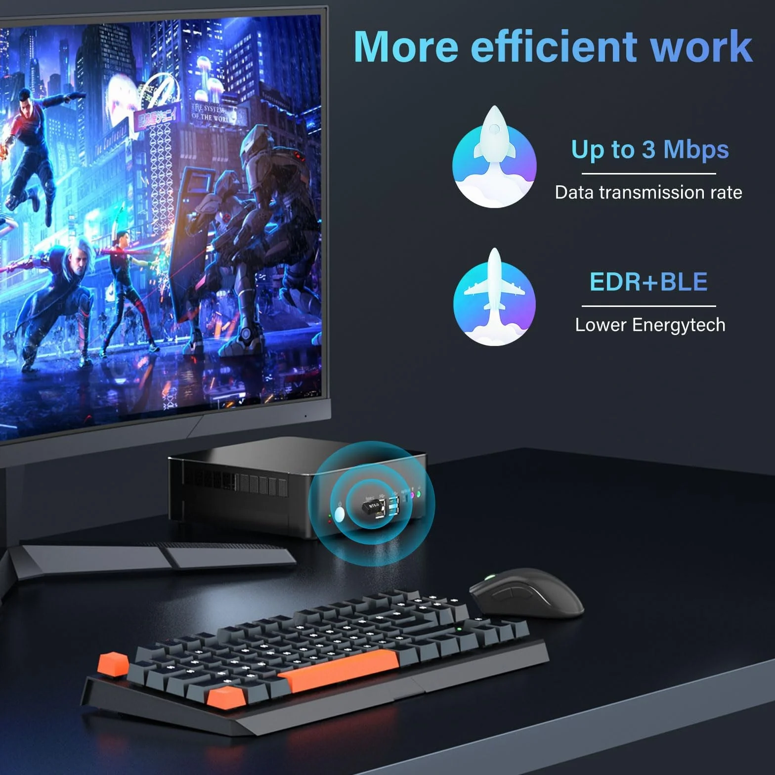 Adaptateur Bluetooth USB 6.0 pour PC Windows 11/10/8.1
