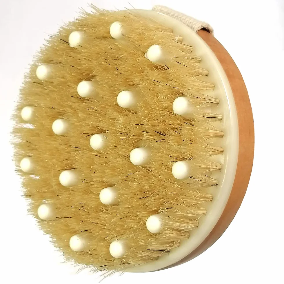 Brosse pour le corps en poils naturels, exfoliante et drainage lymphatique