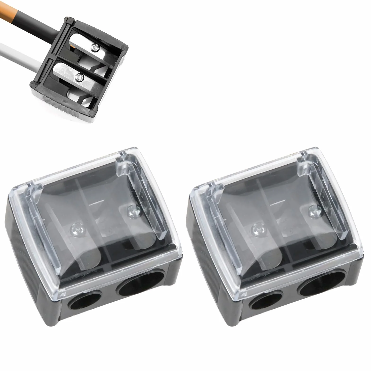 Taille-Crayon Maquillage Double Trou, Pour Crayons Jumbo Et Standard