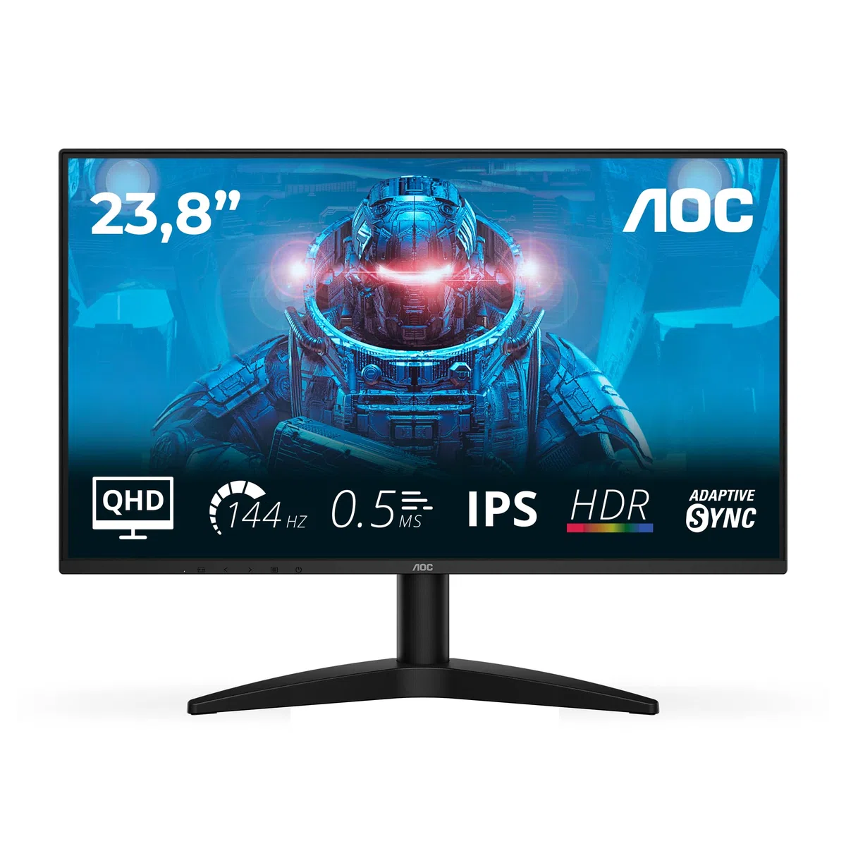 Moniteur AOC Q24B36X 23,8 Pouces WQHD 144 Hz, Dalle IPS, MPRT 0,5 ms, Adaptive Sync, HDR10, (2560 x 1440 HDMI 1 x 2.0 DP 1.4) Noir