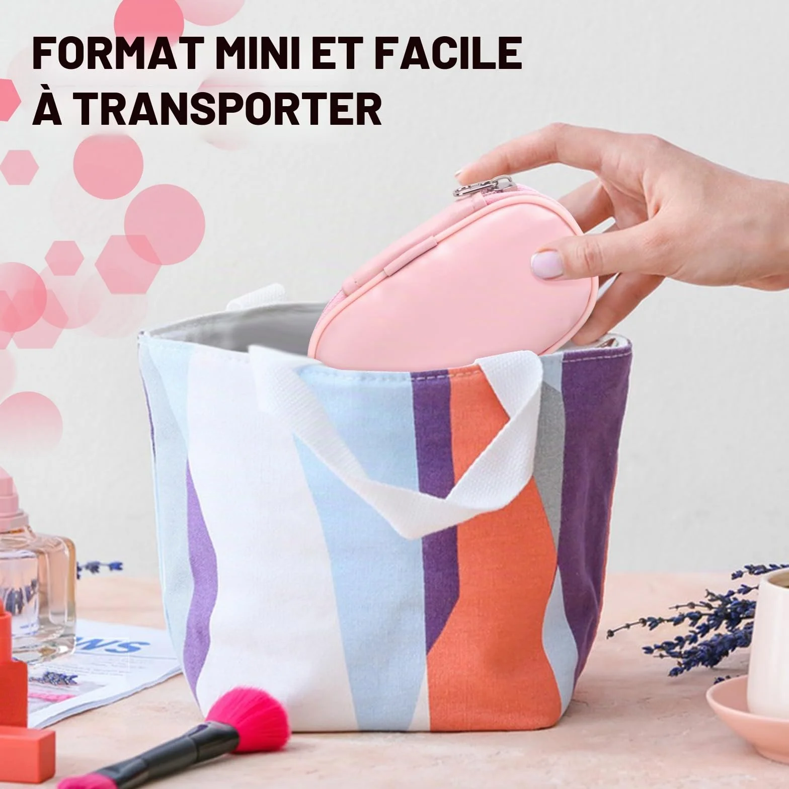 Lot de 10 Pinceaux de Maquillage de Voyage, Mini Pinceau avec Sac PU, Rose