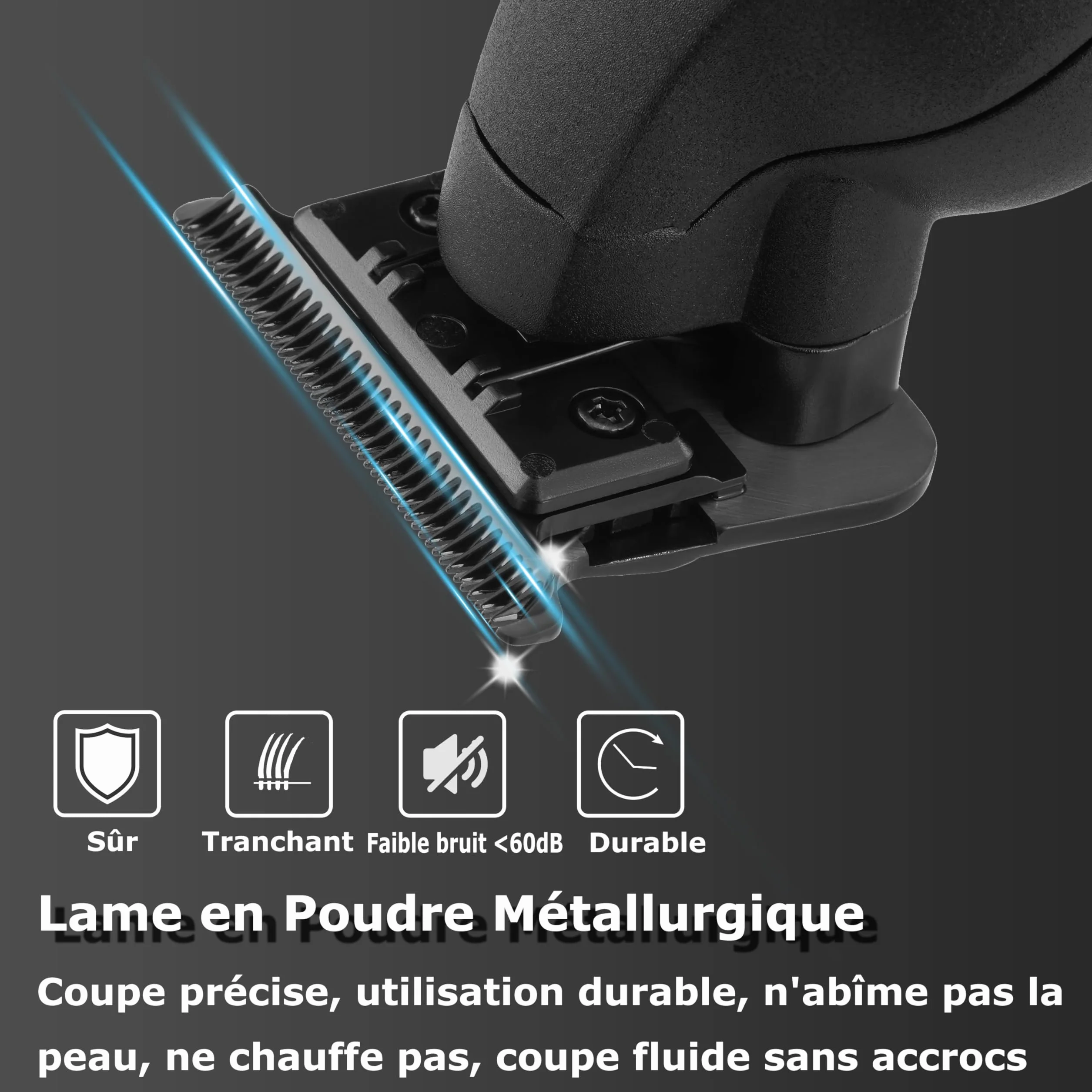 KEMEI Tondeuse professionnelle 2293 lame en T rechargeable sans fil