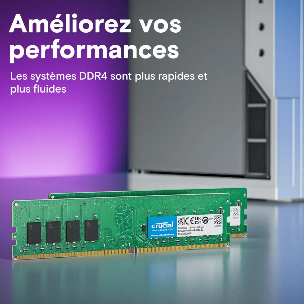 Crucial RAM DDR4 8Go 3200MHz CL22 PC Mémoire CT8G4DFRA32A