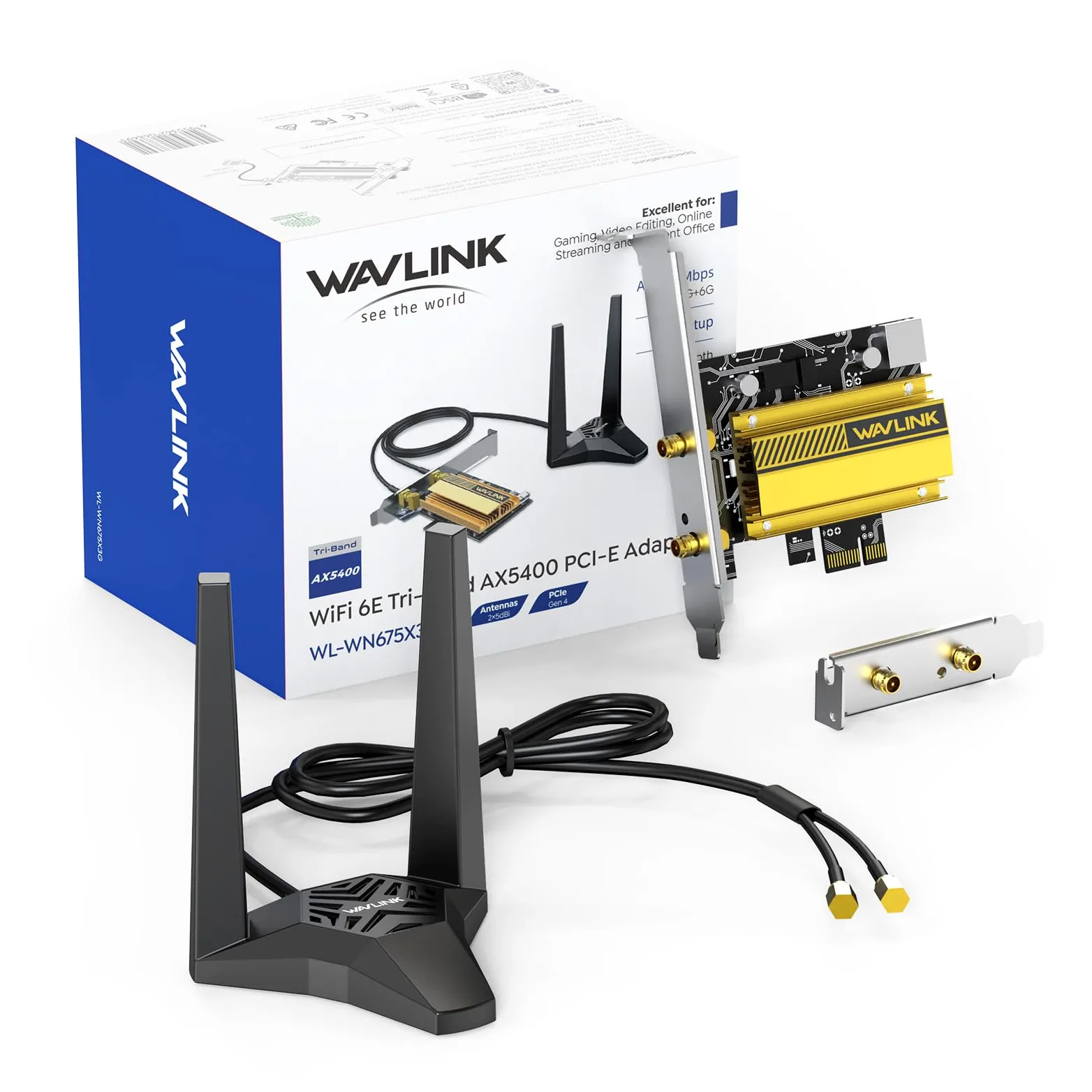 WAVLINK Carte réseau PCIE WiFi 6E AXE5400 avec Bluetooth 5.3