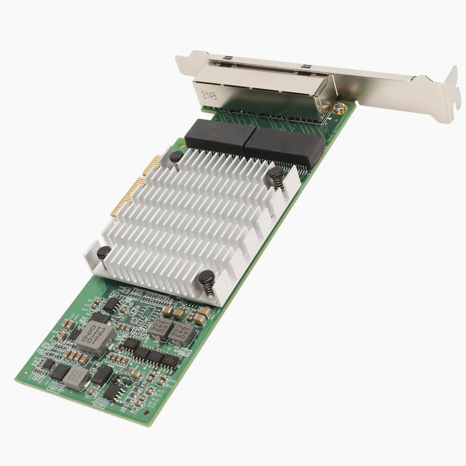ASHATA Carte Réseau Gigabit PCIE 4 Ports, Deux pour Puce Intel I350, Ports RJ45, Carte Ethernet PCI Express pour Windows Server, Win7, XP, Vista et Linux