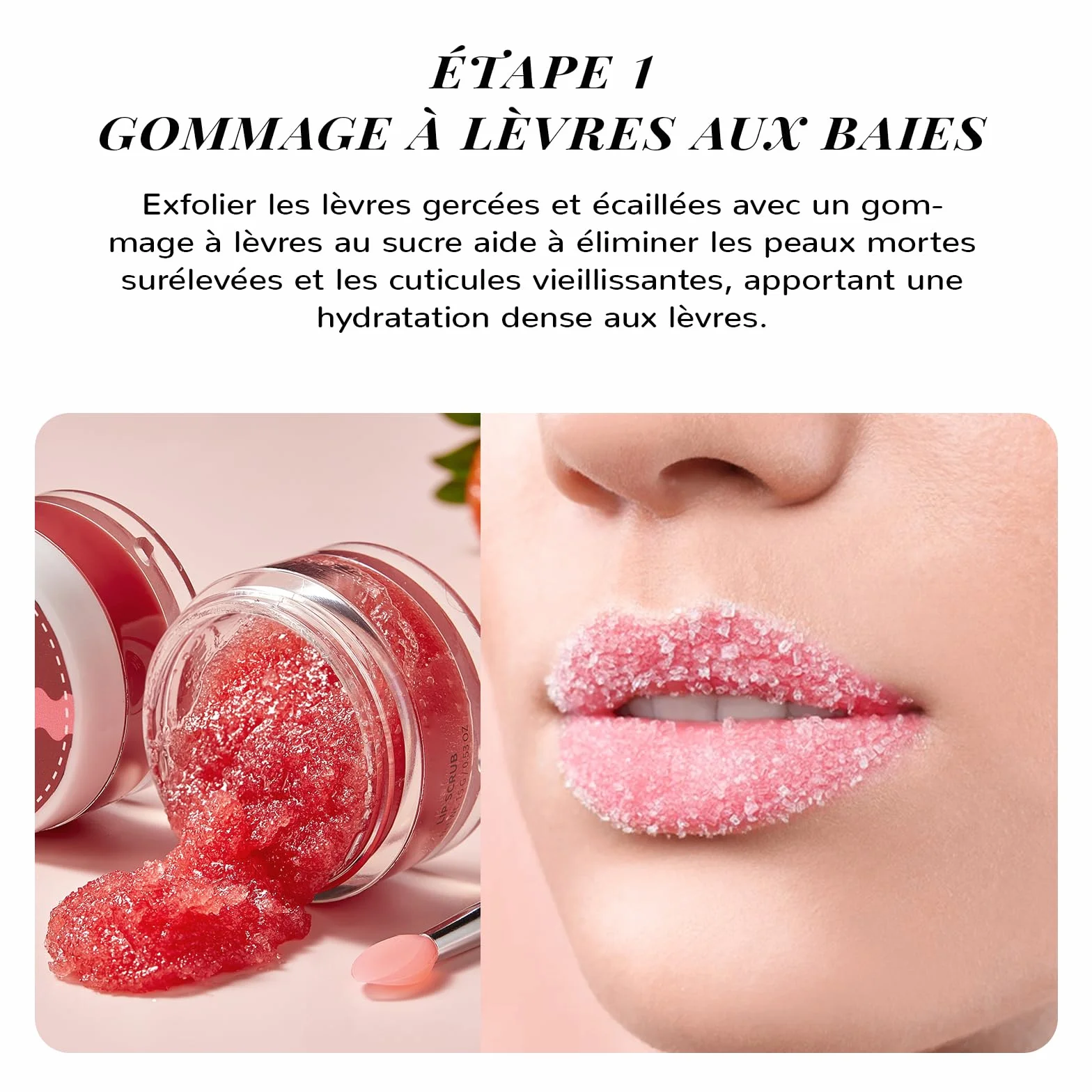 Kit de Soin pour les Lèvres ANAiRUi - Masque Baume & Gommage Sucré - Masque de Nuit Baies Vitamine C