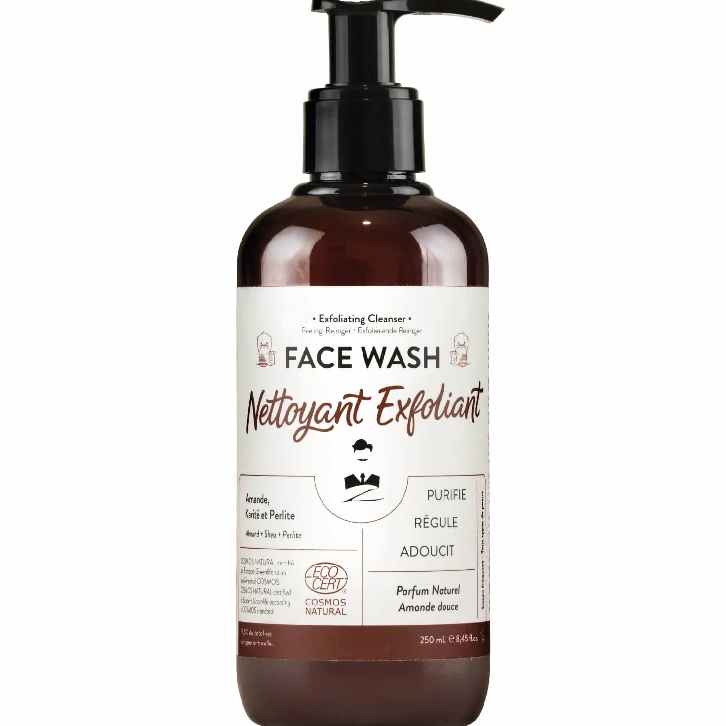 Monsieur BARBIER Nettoyant Exfoliant Visage Homme 250mL Gommage Naturel Végan Français