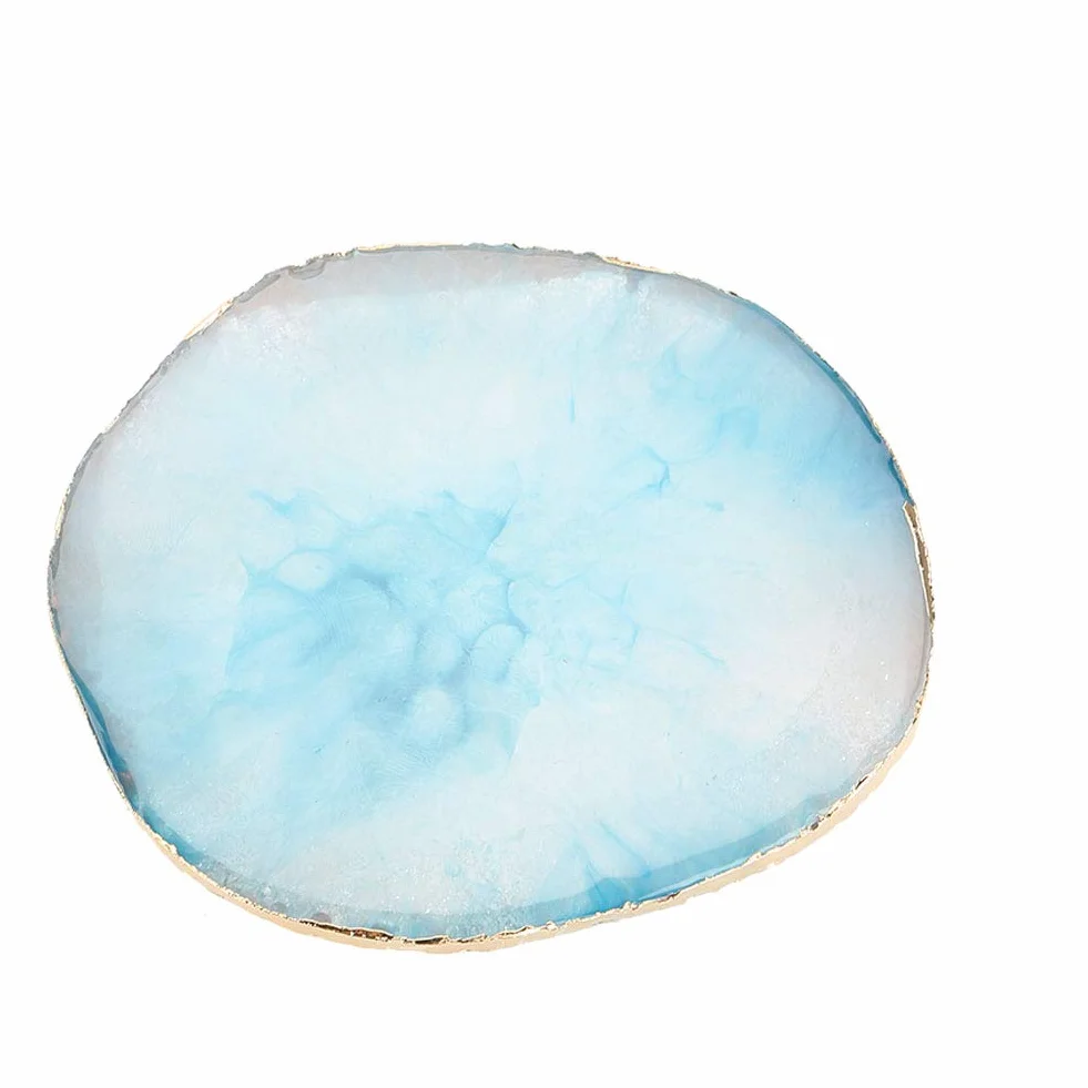 Palette en résine bordure dorée pour mélange vernis à ongles