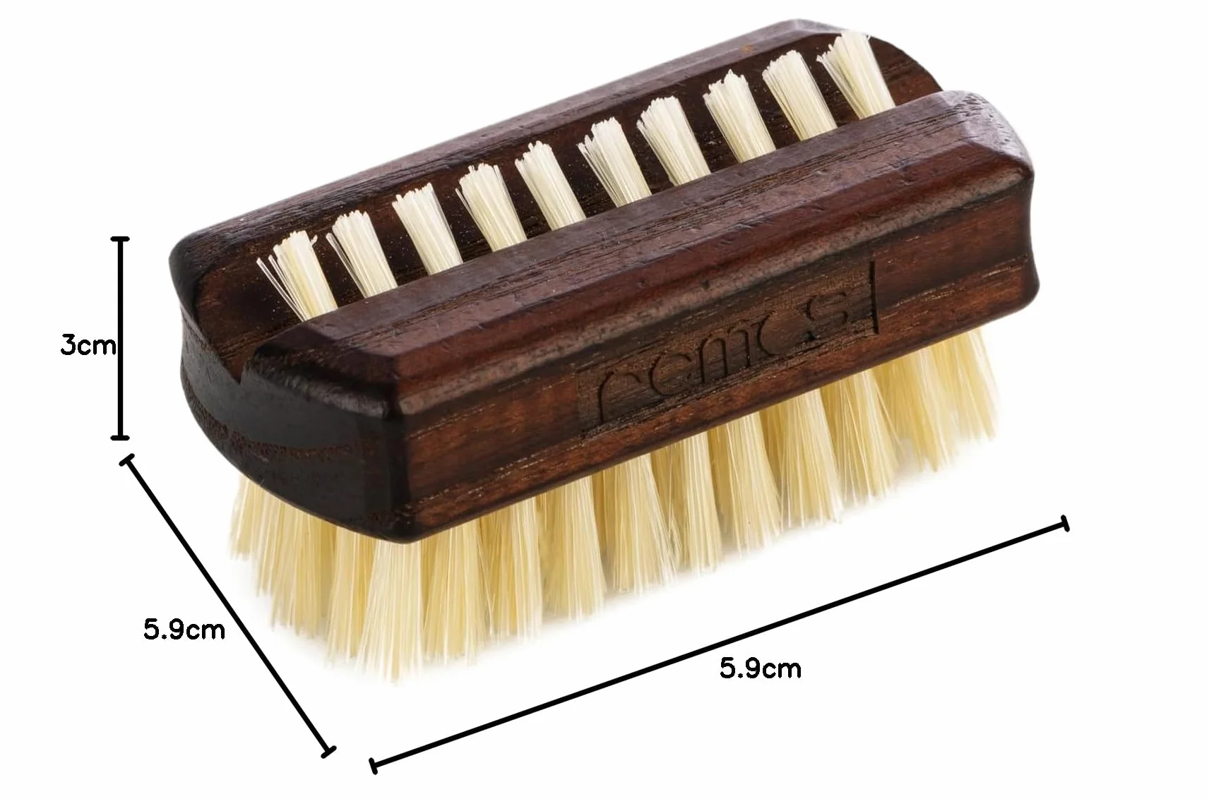REMOS Mini Brosse à Ongles de Voyage Poils de Sanglier Bois de Hêtre 5,9 x 2,9 x 3 cm