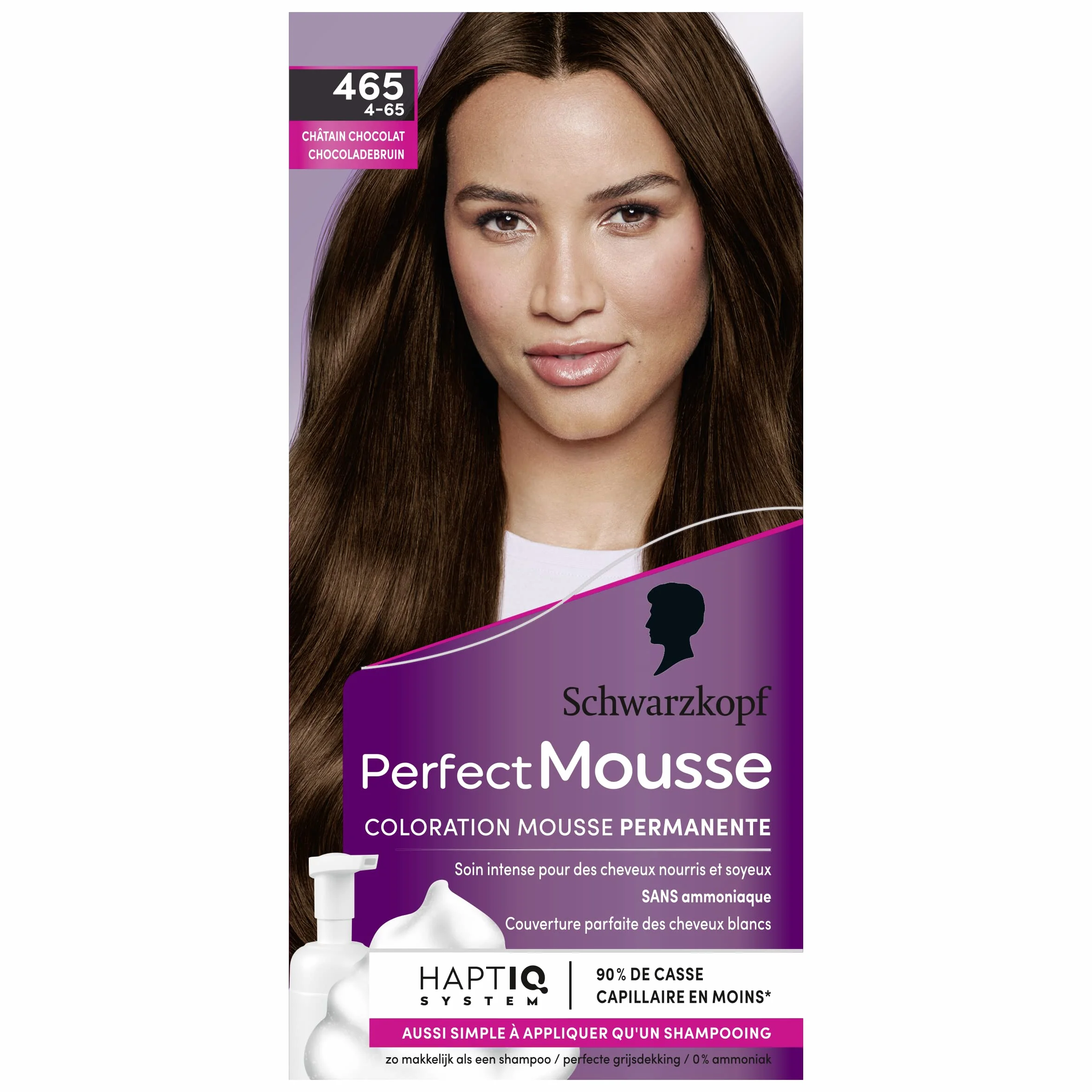 Schwarzkopf Perfect Mousse Coloration Permanente Sans Ammoniaque Chatain Chocolat 465