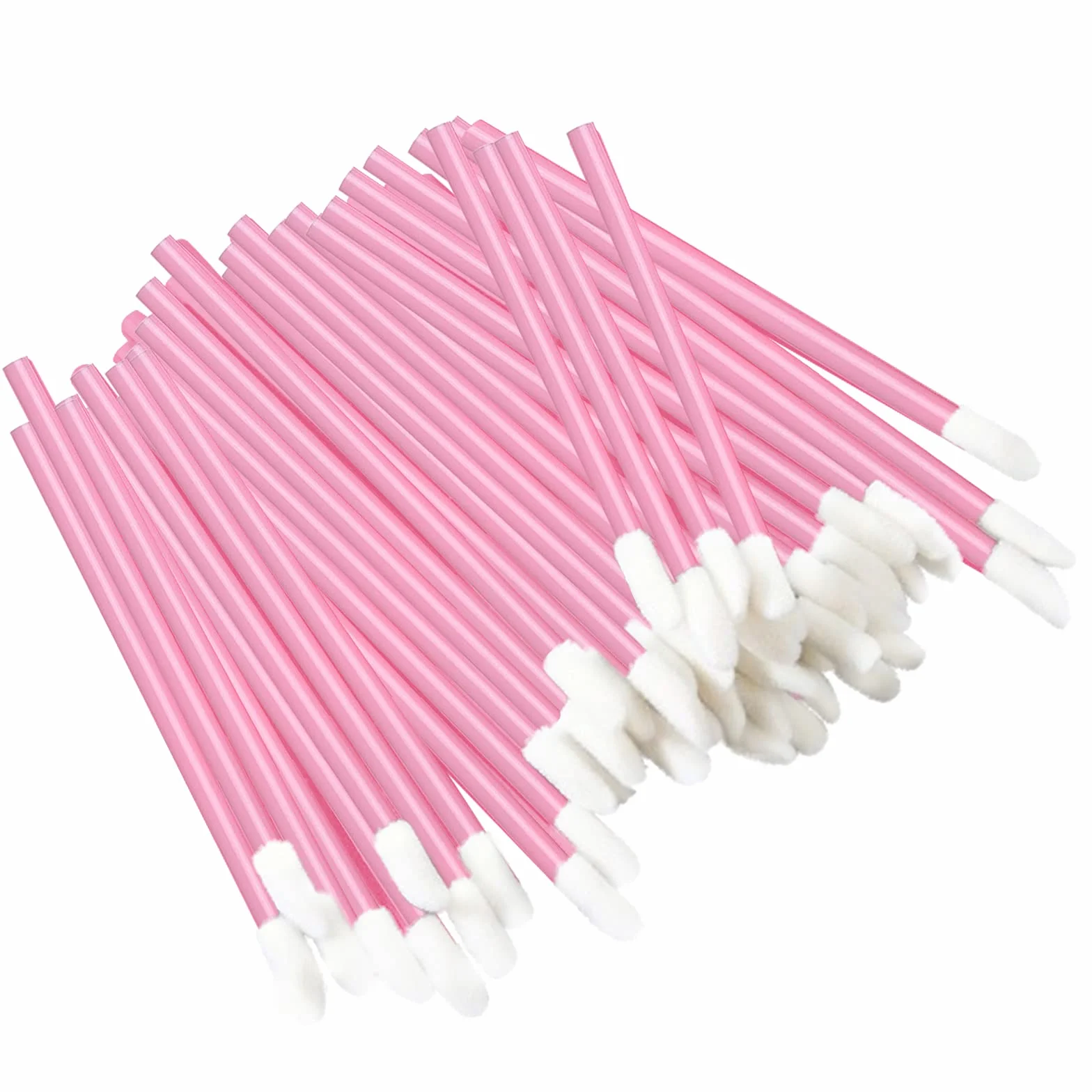 VEGCOO Lot de 300 pinceaux à lèvres jetables maquillage lèvres Rose