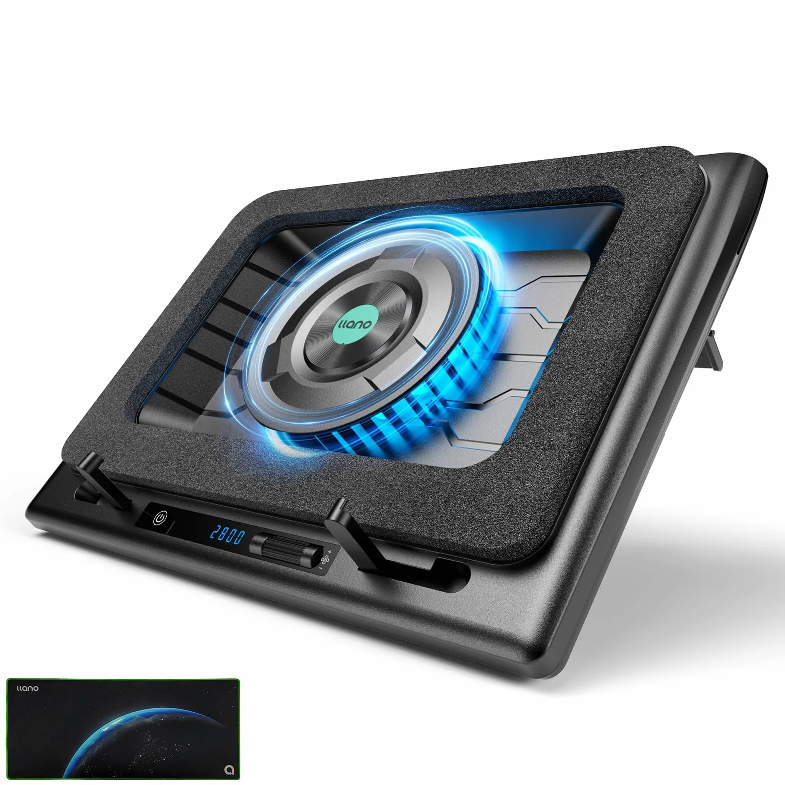 Refroidisseur Ordinateur Portable de Jeu avec Commande Tactile Tapis de Souris 3 Ports USB A Ventilateur Turbo 15-19" llano
