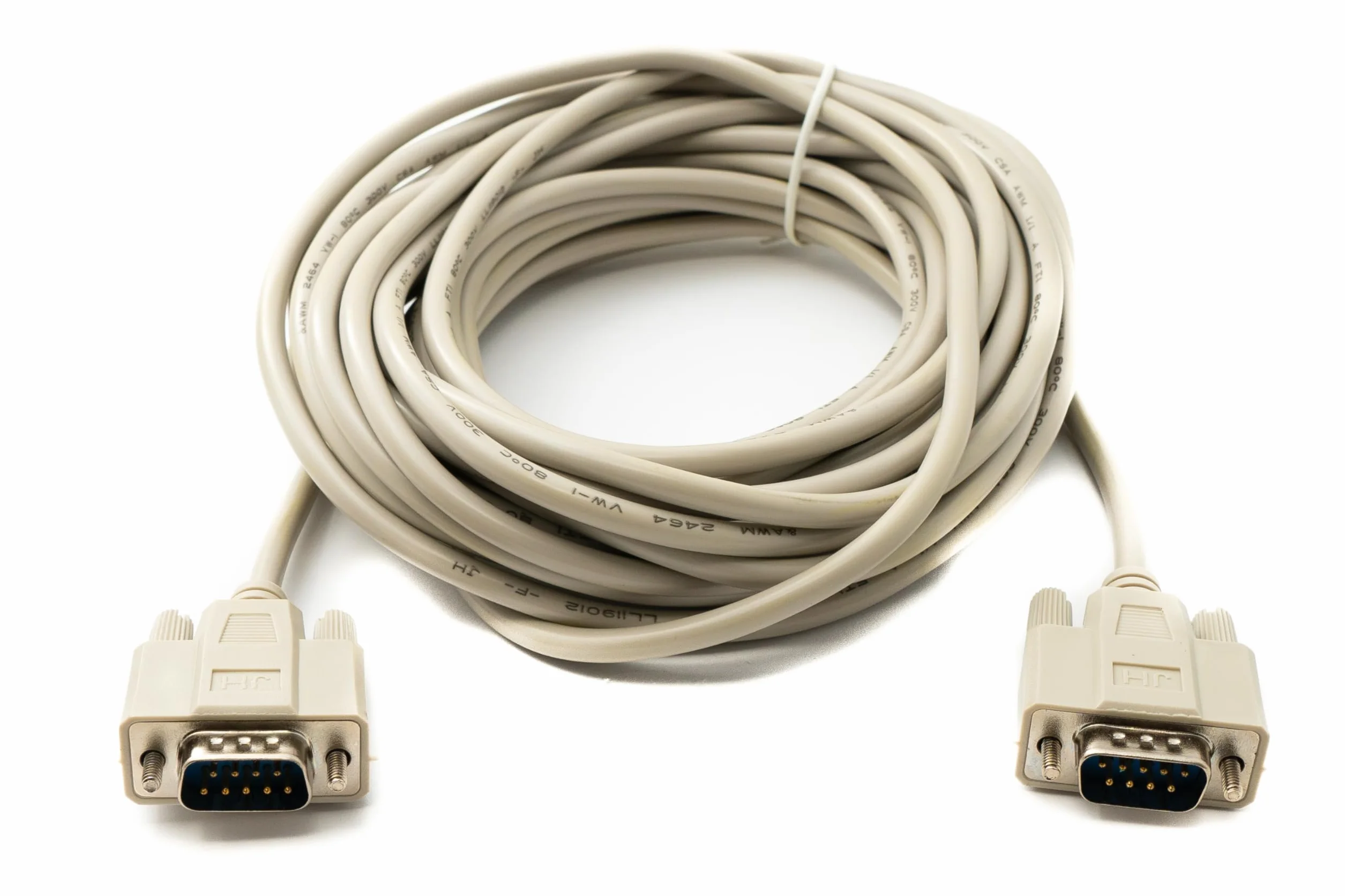 Kabel RS232 DB9 10 m 9 broches mâle-mâle System-S D Sub Adaptateur Gris