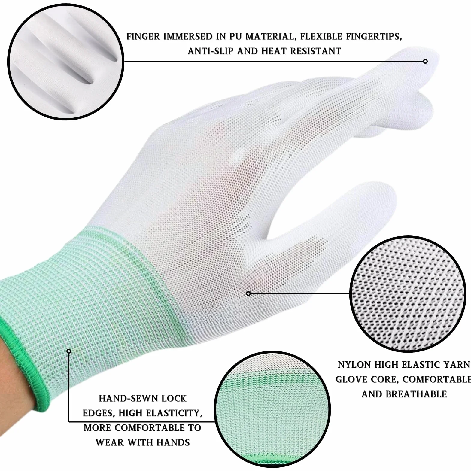 Gants résistants à la chaleur Lot de 2 pour coiffage fer à friser protection thermique rose vert
