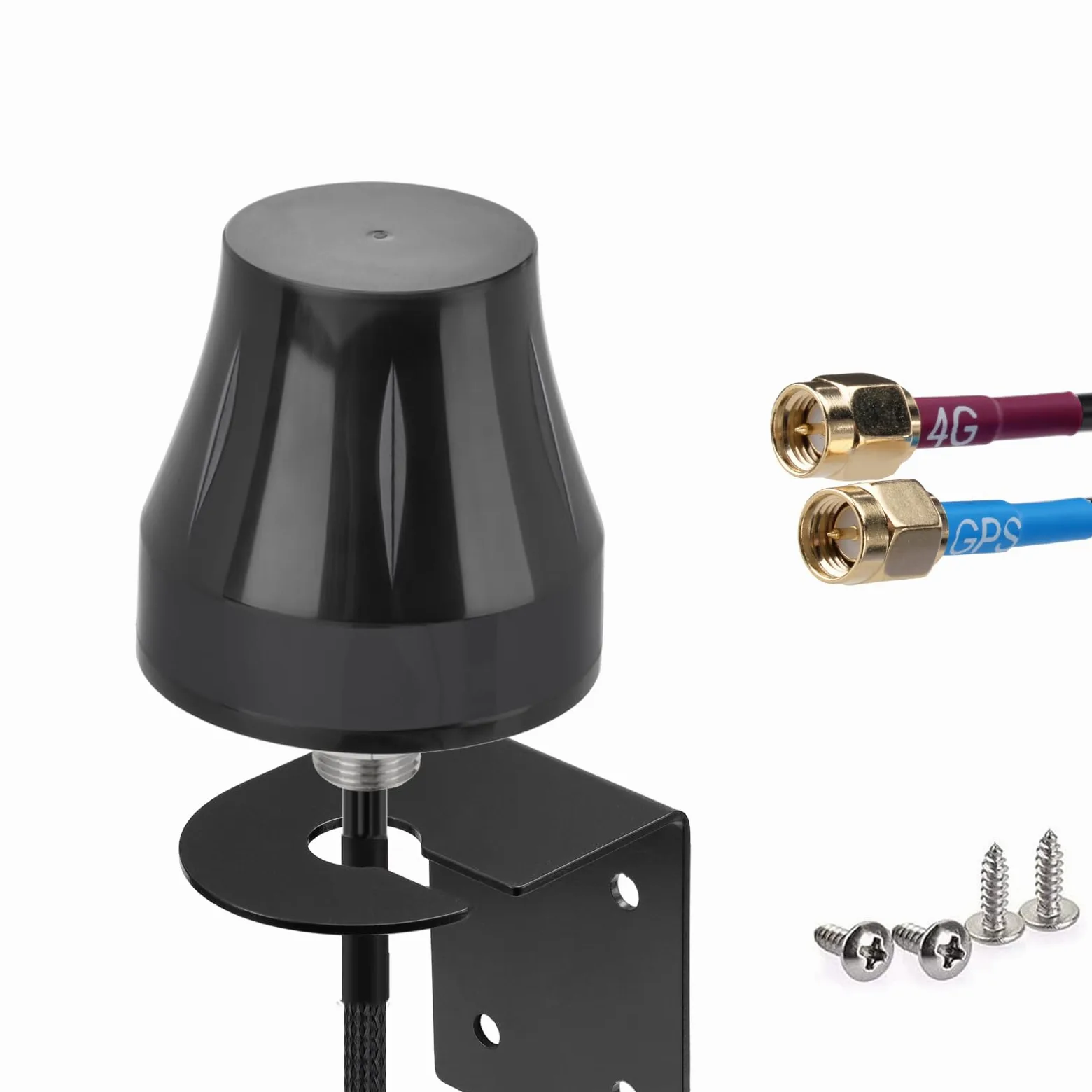 SUPERBAT Antenne combinée GPS cellulaire 4G LTE avec support fixe - Antenne MIMO SMA compatible avec routeur mobile industriel 4G LTE - Caméra de sécurité - Modem de passerelle IoT cellulaire