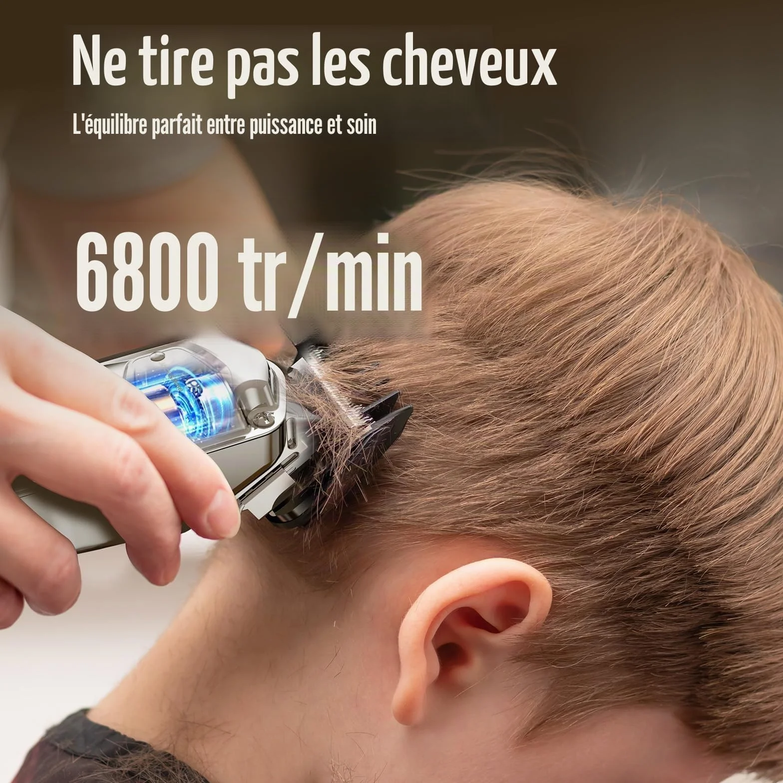 Jack & Rose Tondeuse Cheveux Hommes Sans Fil IPX7 Étanche Recharge USB