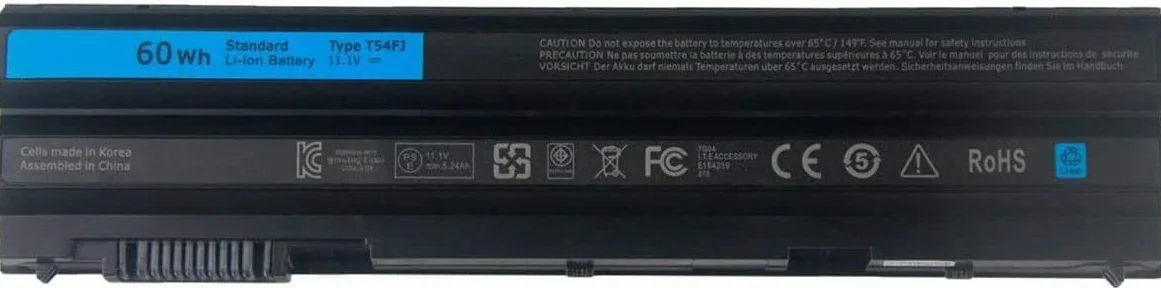 Remplacement Batterie pour Dell Latitude E5420 E5520 E5430 E5530 E6420 E6430 E6440 E6520 E6530 E6440 Series 11.1V 60Wh