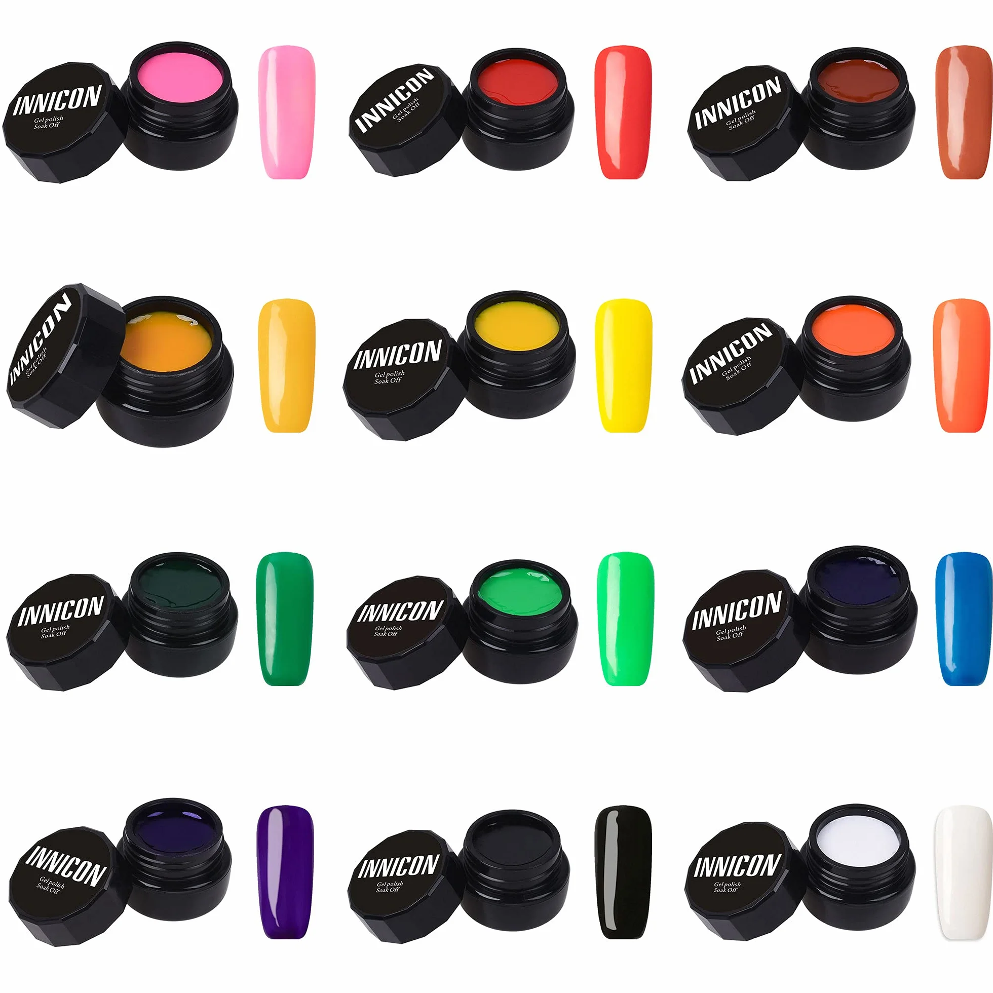 Kit de vernis à ongles gel peinture 3D noir UV LED 8g