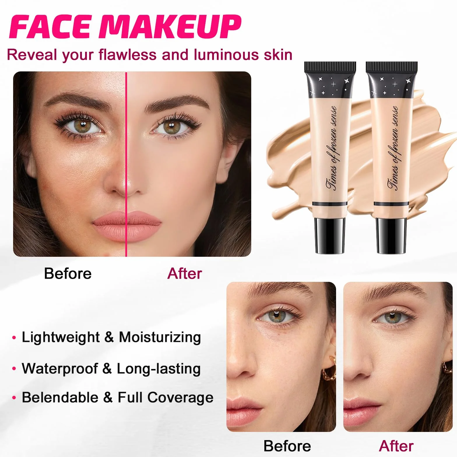 Coffret Maquillage Femme Kit Complet Fond de Teint Fard à Paupières Blush Mascara Eyeliner