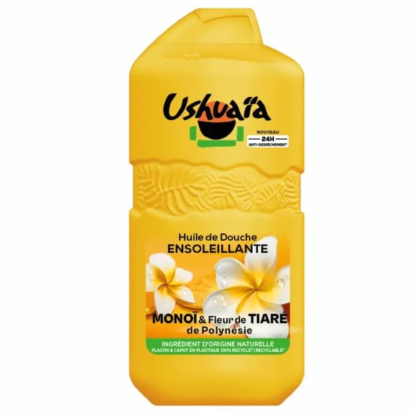 Ushuaïa Huile de Douche Ensoleillante Monoï Fleur de Tiaré Polynésie 280ML