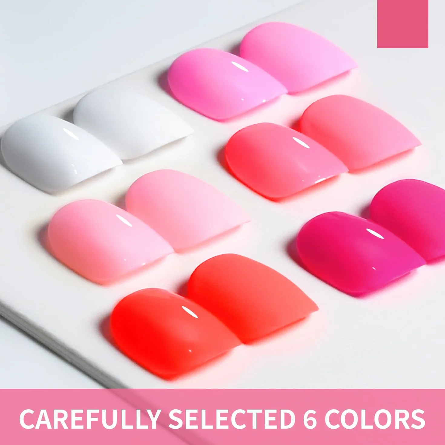 JODSONE Set de Vernis à Ongles Gel 10ml 6 Couleurs Rouge Rose pour Nail Art Séchage Rapide