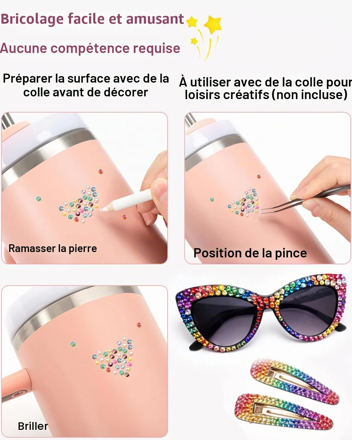 24 Couleurs Strass 30000+Pcs 3mm Flatback Bedazzling Kit avec Pince et Stylo AB Strass a Coller DIY Nail Art