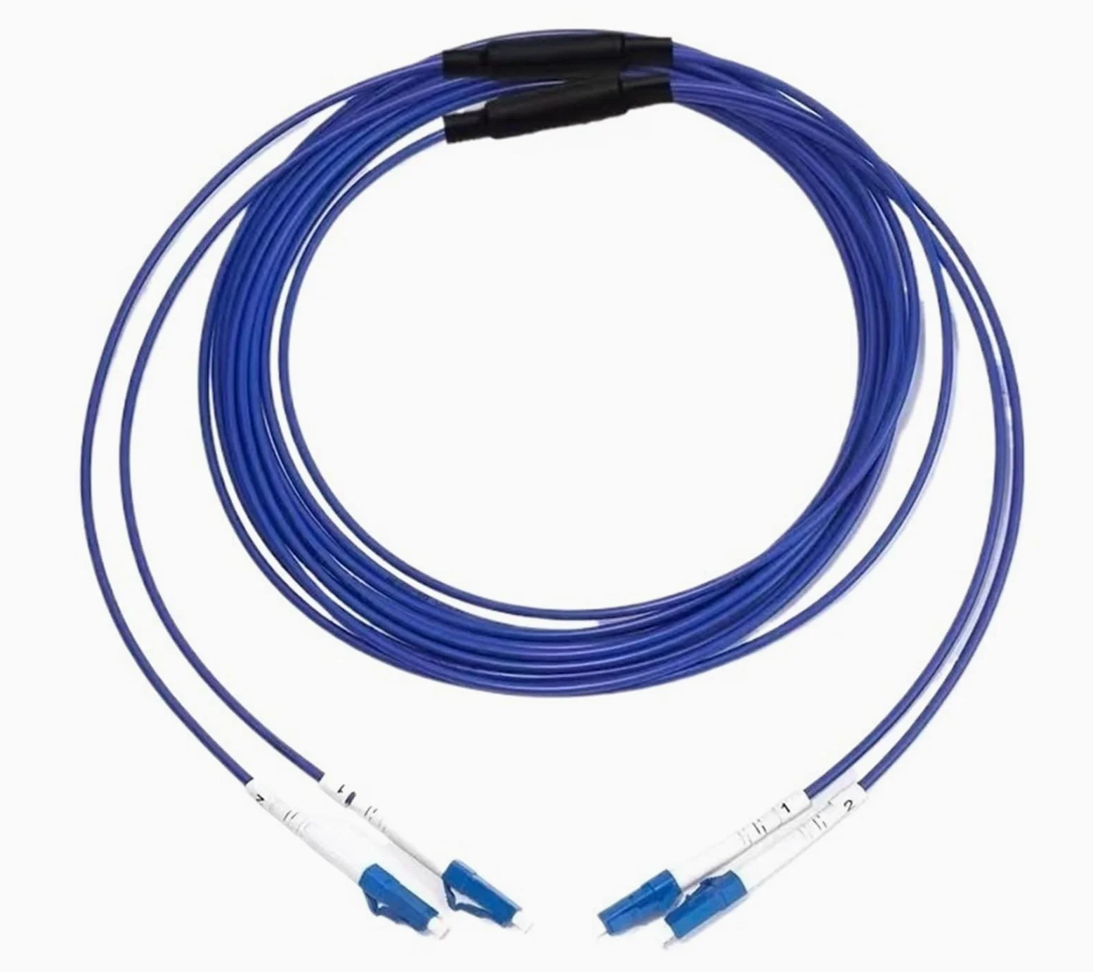 Câble patch à fibre optique blindé à 2 fils pour l'intérieur et l'extérieur (LcA-SCA,2C Aqua OM3) 50 m