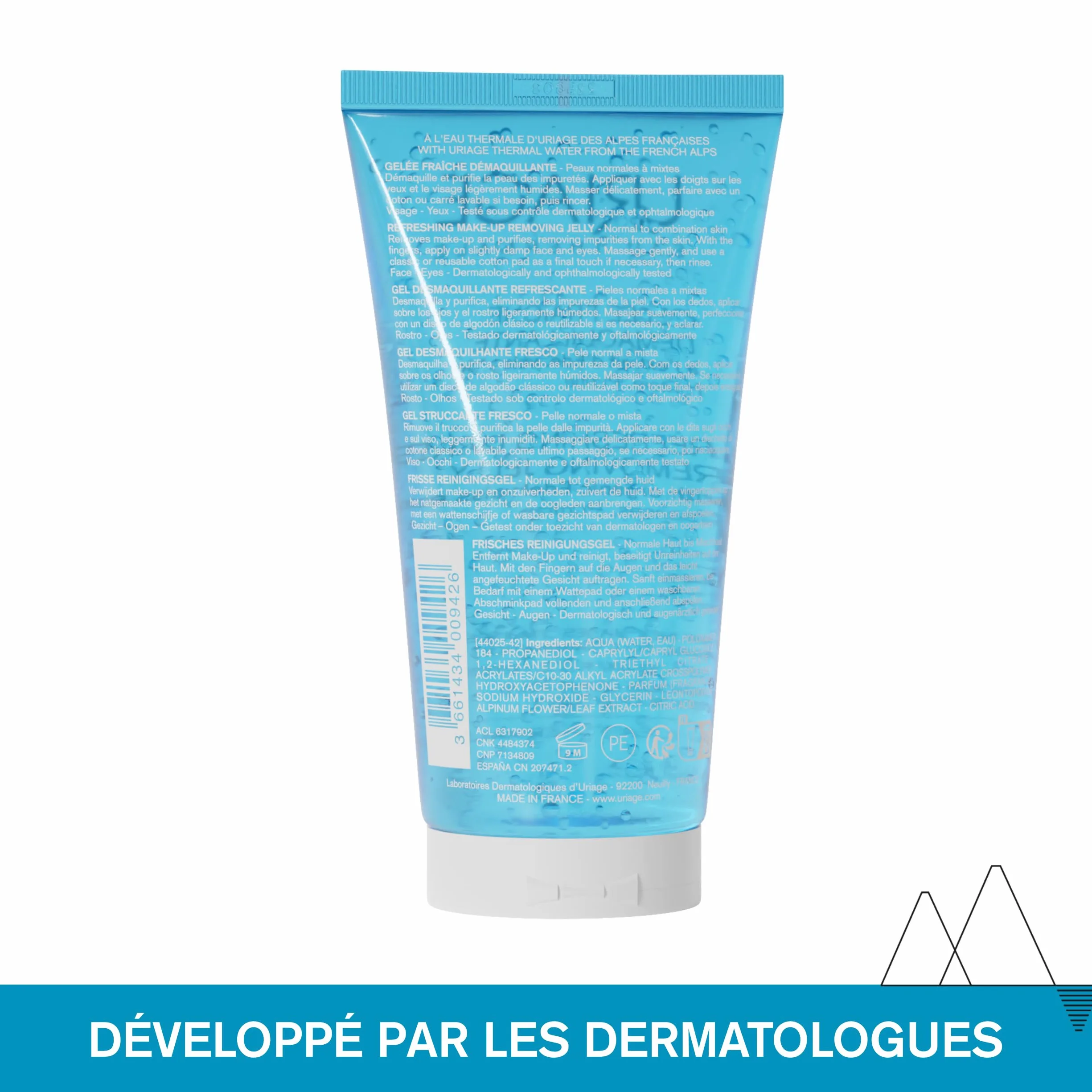 Uriage Gelée Démaquillante Rafraîchissante 150ml - Nettoie, Hydrate, Apaise