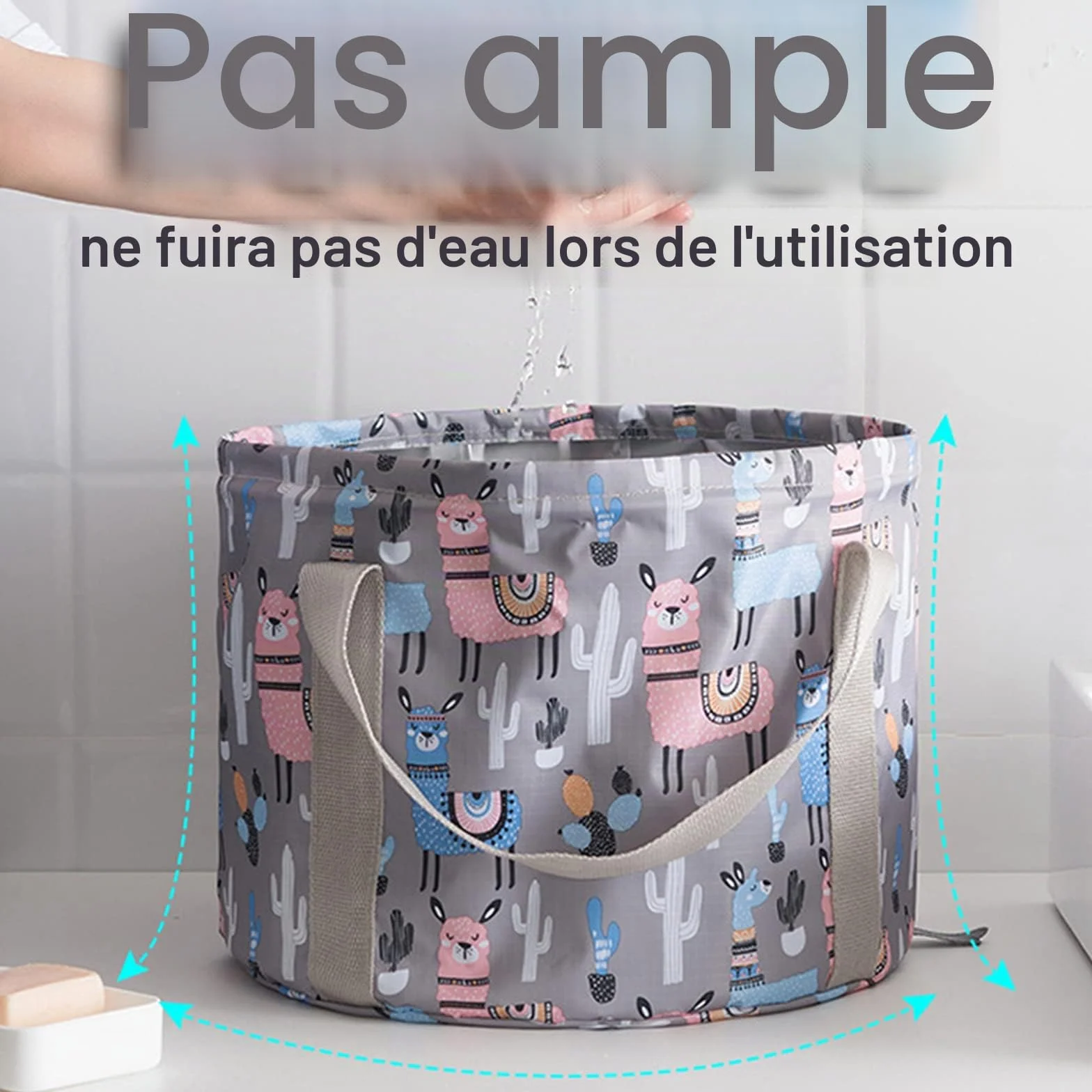 Seau Pliable 26L pour Tremper Les Pieds, Bain De Pieds Portable, Bassine Pliante pour Camping Pêche Plage Jardin