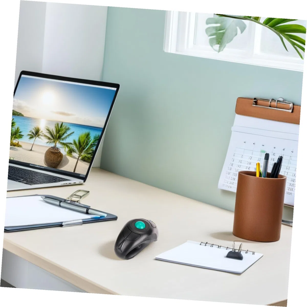 Mikikit Souris sans Fil Ergonomique Trackball 2,4 Ghz Port USB Portable Adaptée aux Gauchers et Droitiers pour Environnement de Travail Informatique
