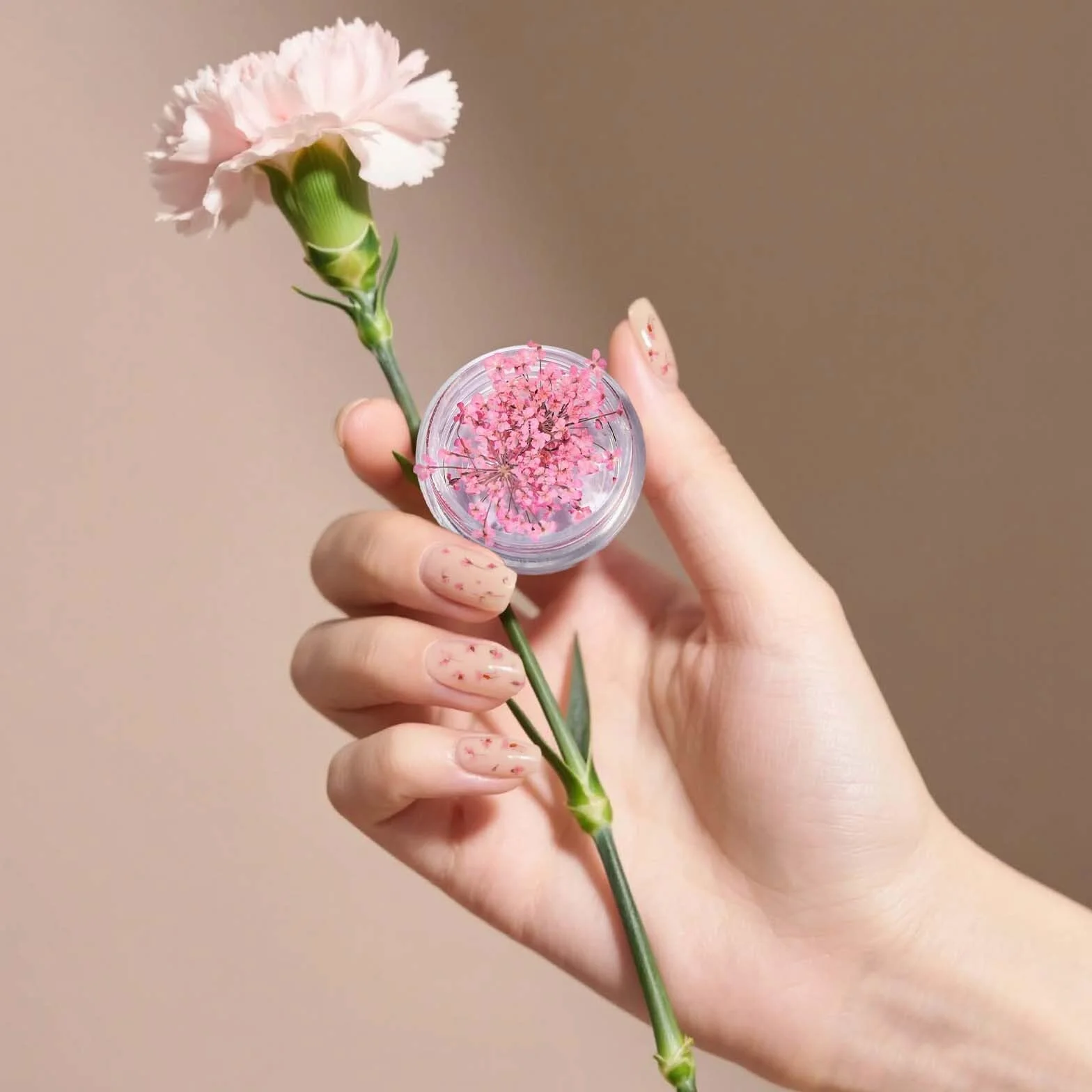 3 Pièces Fleurs Séchées Nail Art Autocollants 3D Résine UV DIY Manucure Ongles
