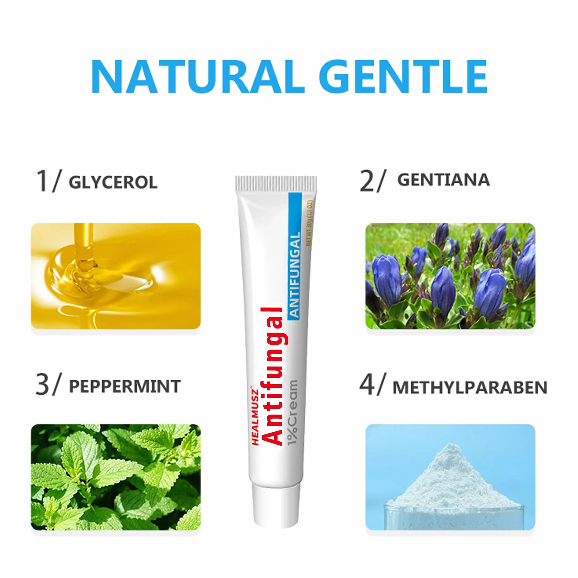 Crème antifongique pied et peau, soin mycose, 30g