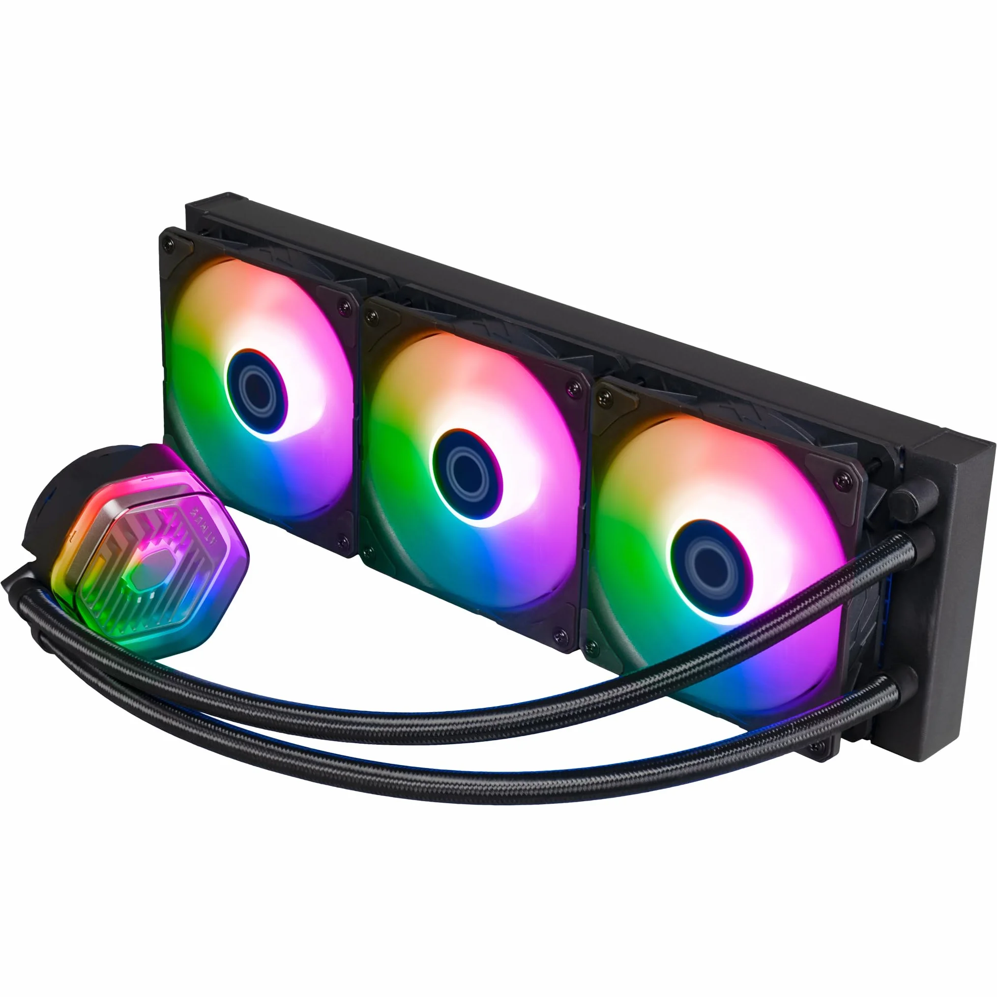 Cooler Master MasterLiquid Atmos 360 Black Watercooler CPU - Kit Watercooling AIO, Pompe à Double Chambre, Ventilateurs Sickleflow 120 Edge, ARGB Gen 2, Brackets LGA1700 & AM5