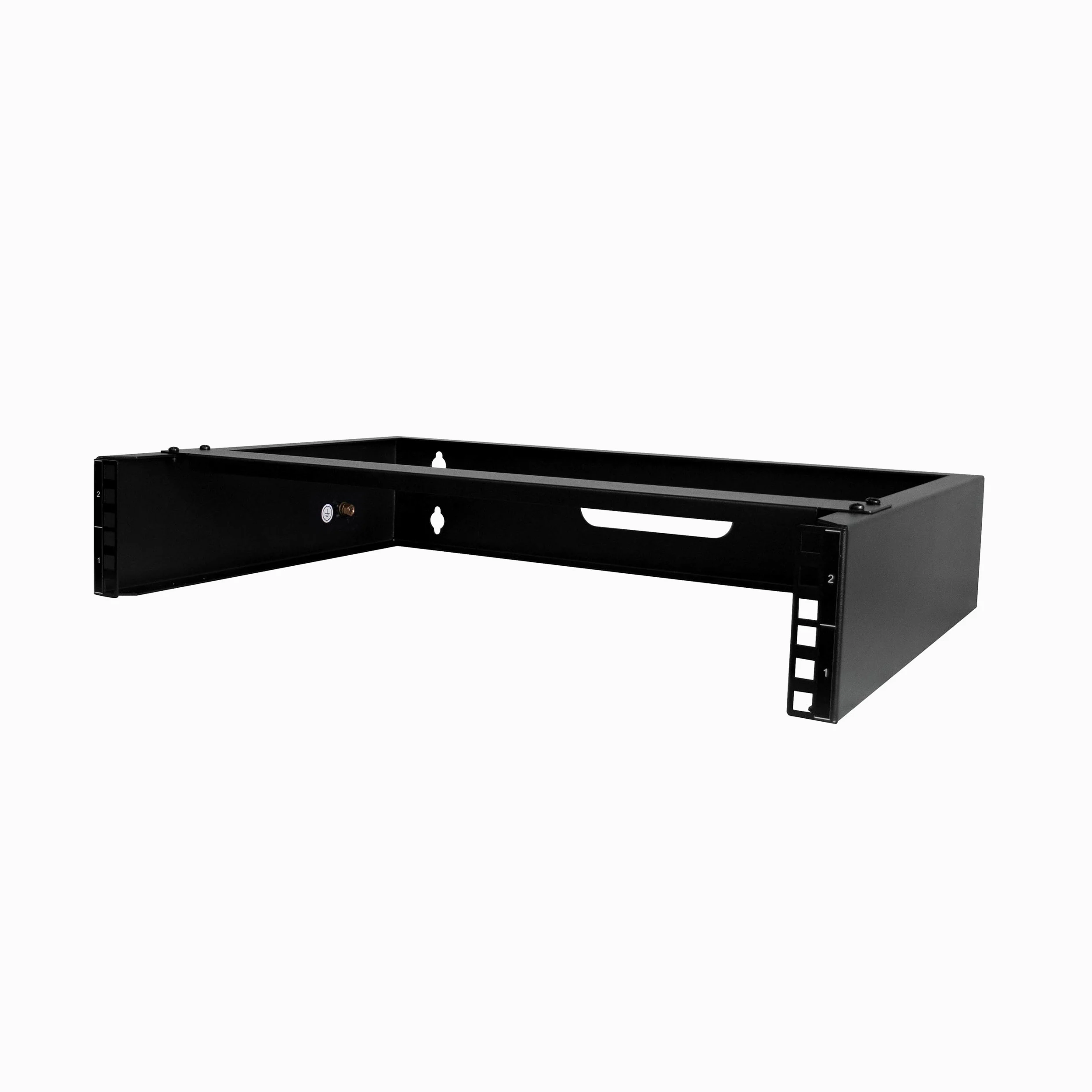 StarTech Rack Mural 2U 19", Profil Bas, 36cm, 35kg (RACK-2U-14-BRACKET) | Réseau, Baie de brassage, Support étagère, Serveur, Équipement informatique/réseau, Mini baie, Noir
