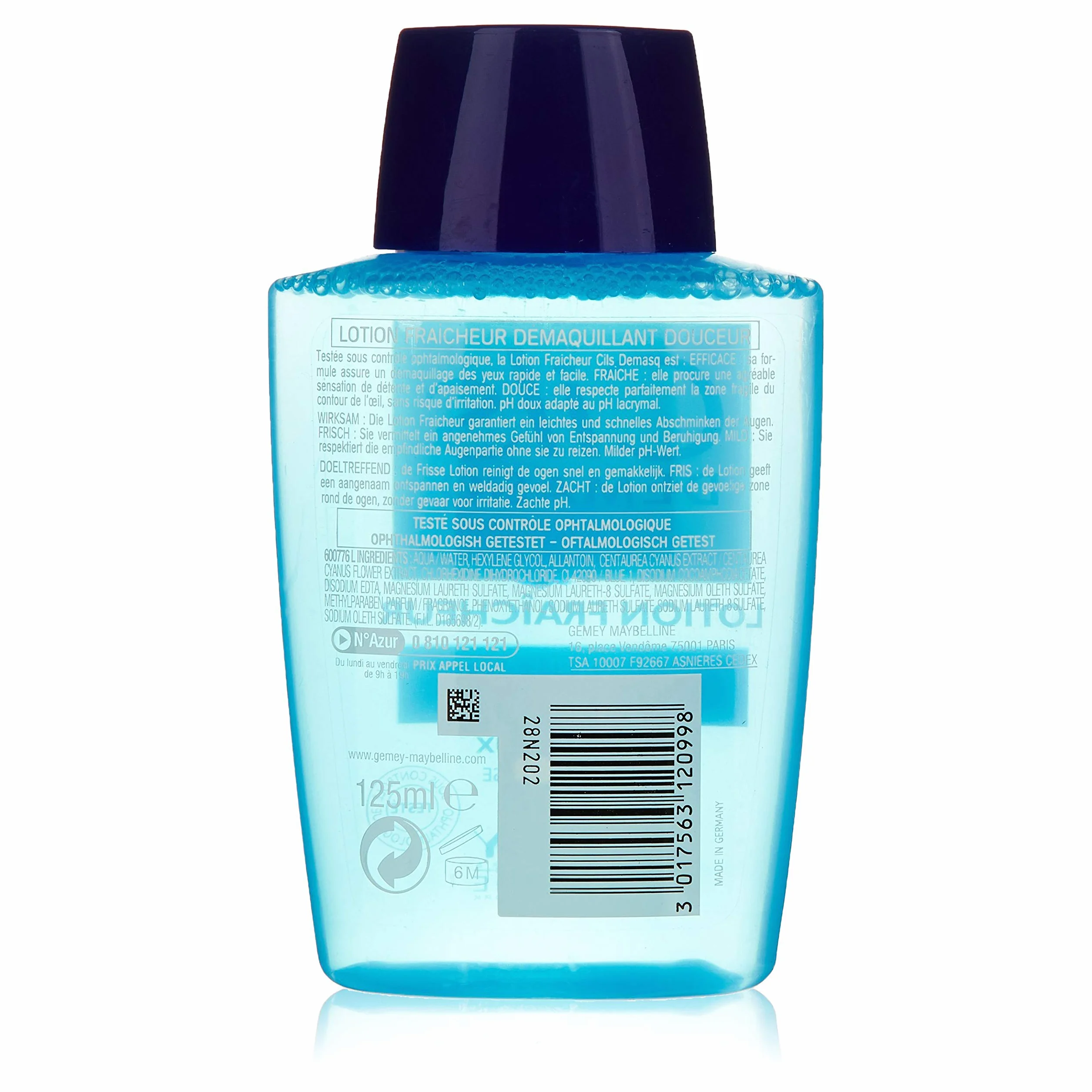 Maybelline New York Démaquillant Douceur Yeux Cils Demasq 125 ml