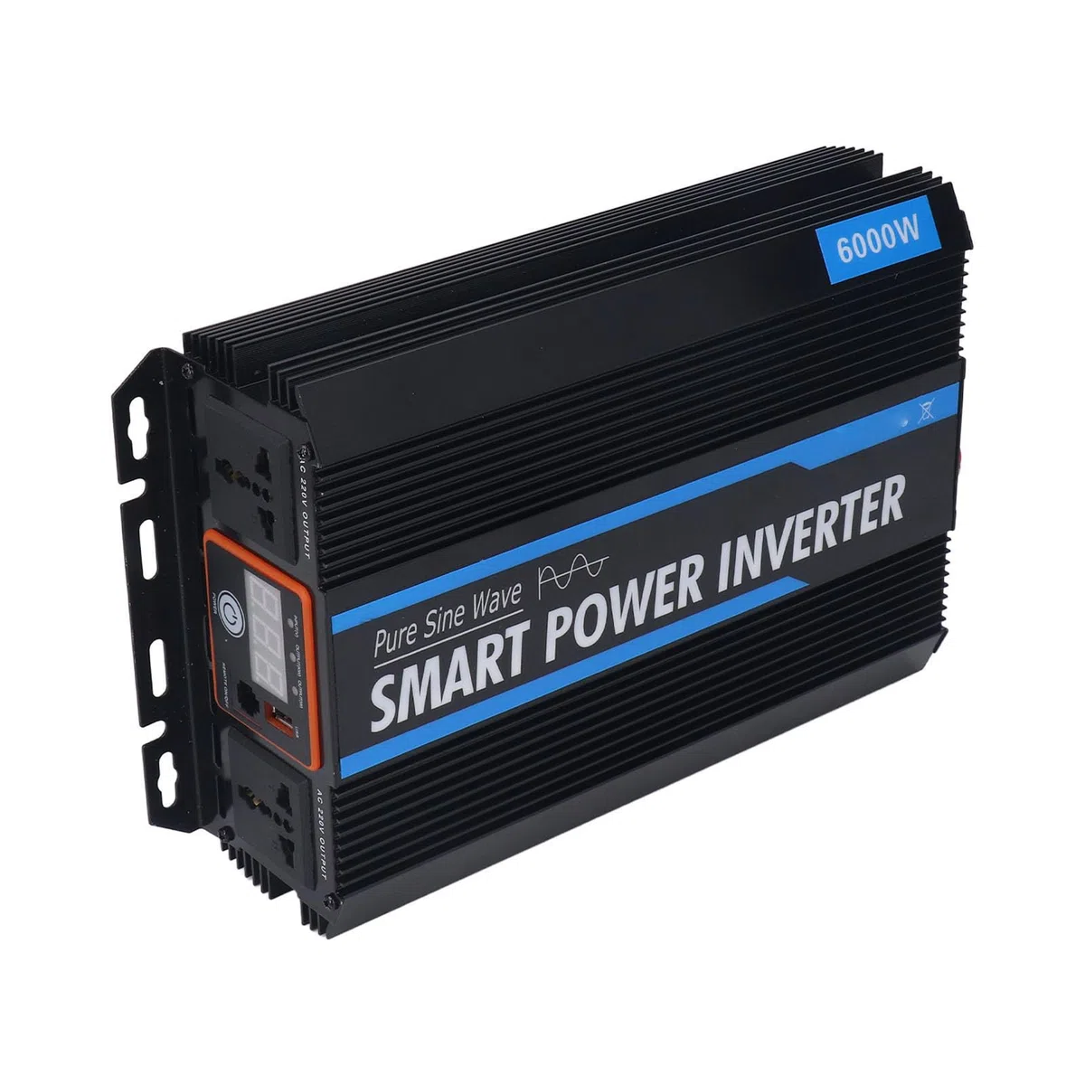 Onduleur à Onde Sinusoïdale Pure, 6000W 12000W Pure Sine Wave Inverter Protection contre les Surcharges Ventilateur de Refroidissement avec Affichage LED pour Consoles de Jeux