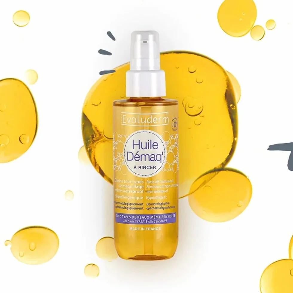 Huile Démaq' EVOLUDERM 150 ml Ingrédients d'Origine Naturelle Végan Fabrication Française