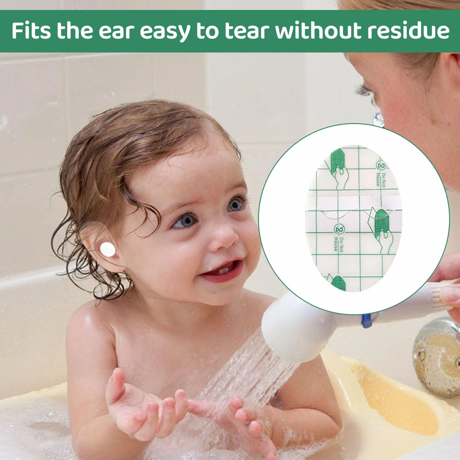 Pansement Oreille Piscine 100 pièces Protection Oreille Enfant Cache Oreille Etanches Jetables Sûr pour Natation Douche Surf