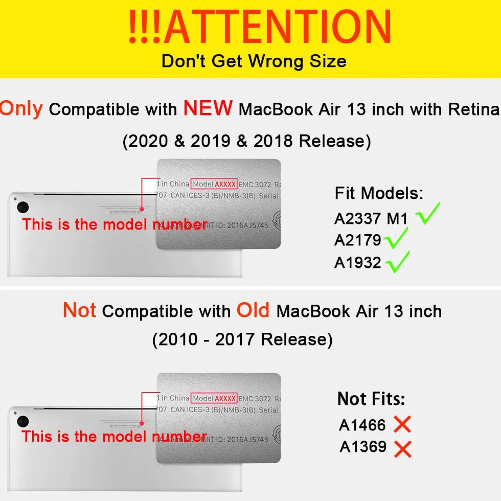 Étui Rigide MacBook Air 13 Pouces 2020-2018 M1 A2337 A2179 A1932, Coque Protection UV Printing