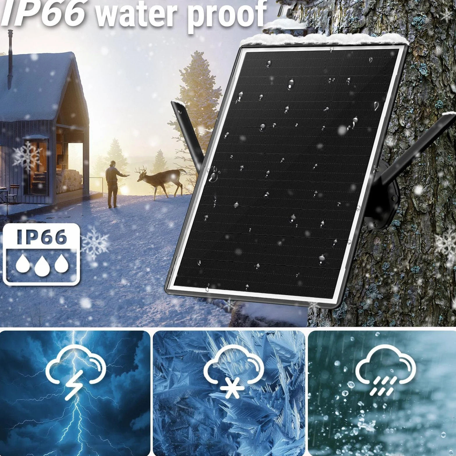 Garsent Routeur Solaire 4G LTE, 300 Mbps en Extérieur (Norme UE) | Panneau solaire 15 W, batterie 20 000 mAh, étanche IP66, WiFi 6, double antennes à gain élevé, emplacement SIM, sauvegarde