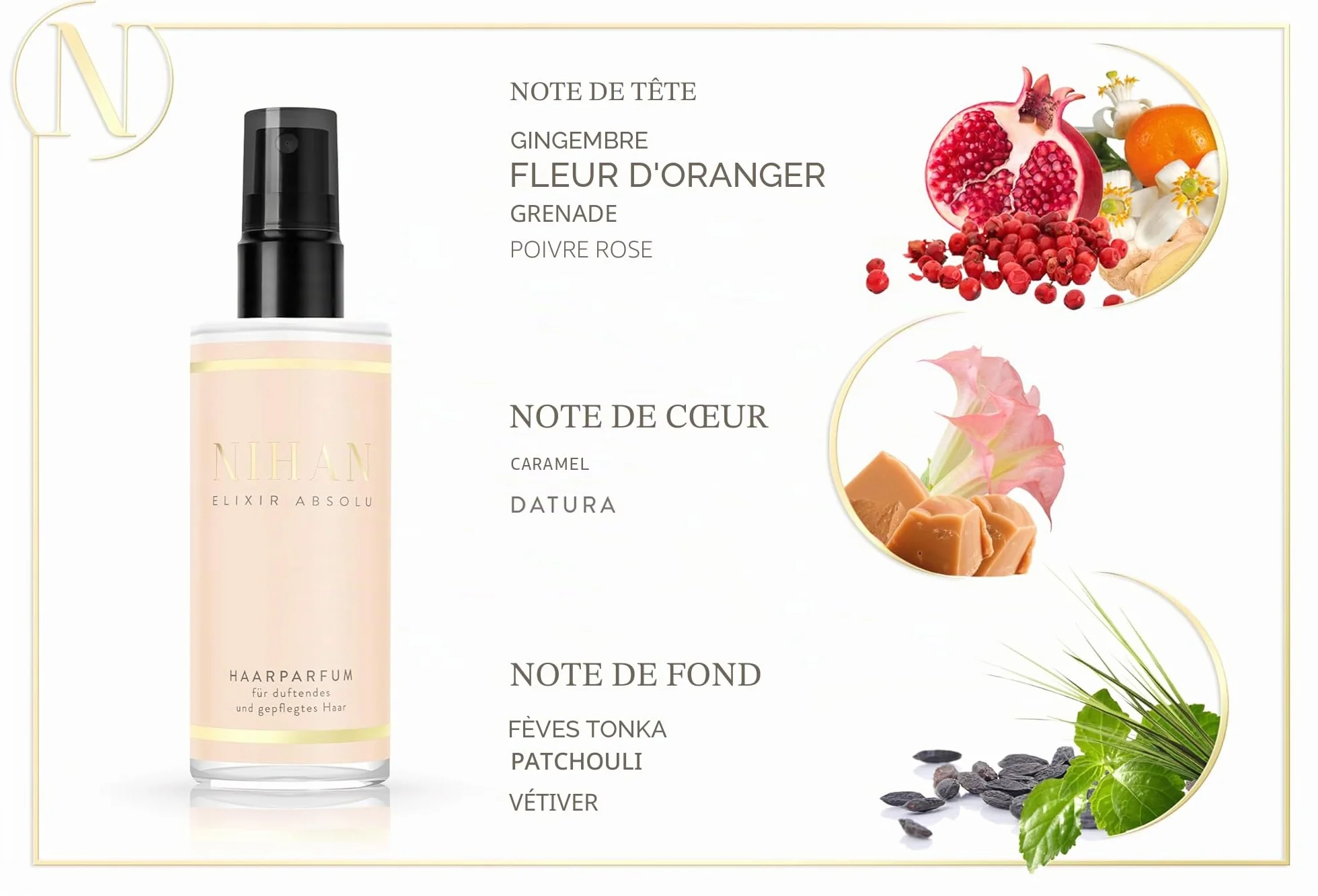NIHAN Elixir Absolu Parfum pour cheveux 100 ml
