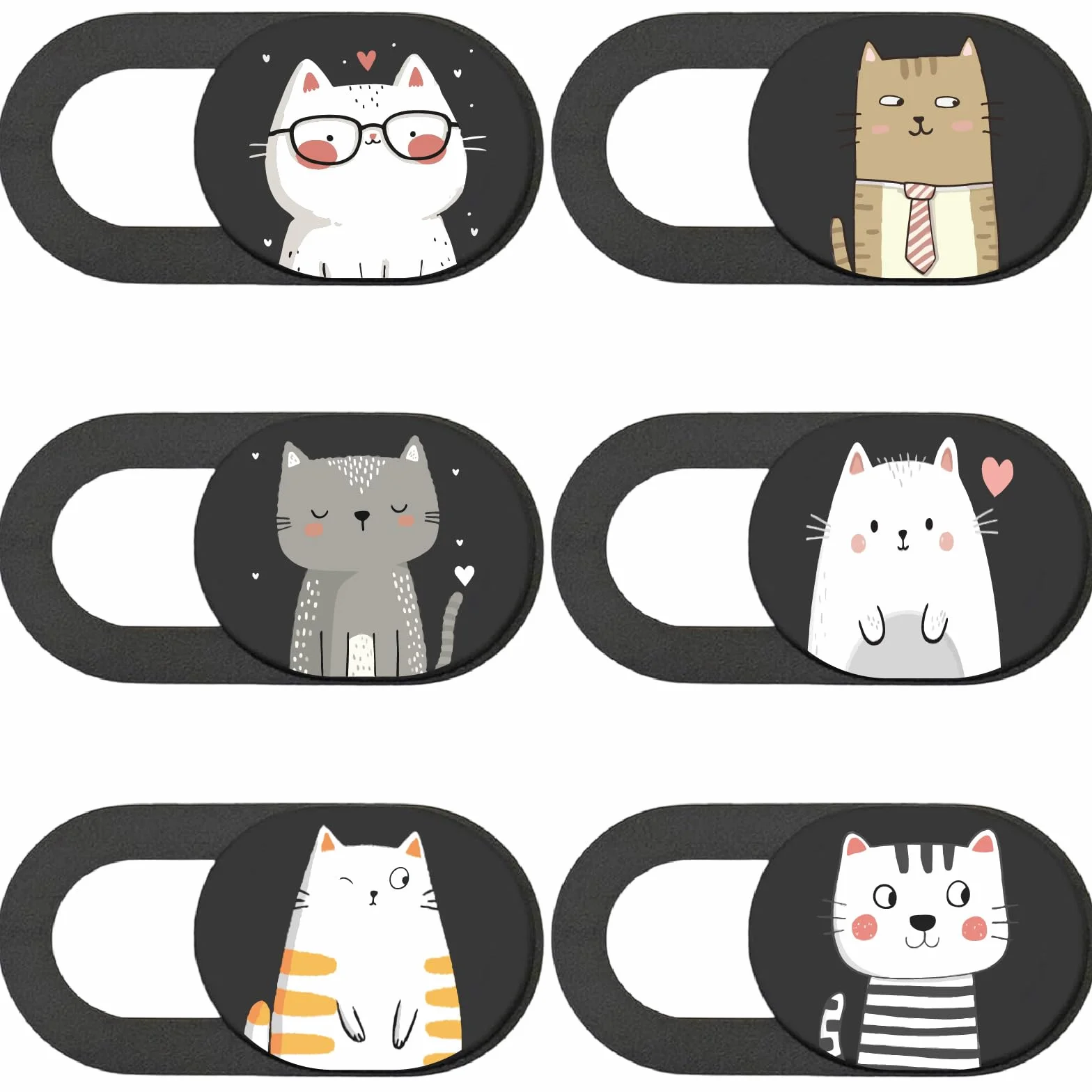 Couvercles Caméra Téléphone Glissière Protection Webcam Motif Chat Cache Caméra Smartphone Tablette PC