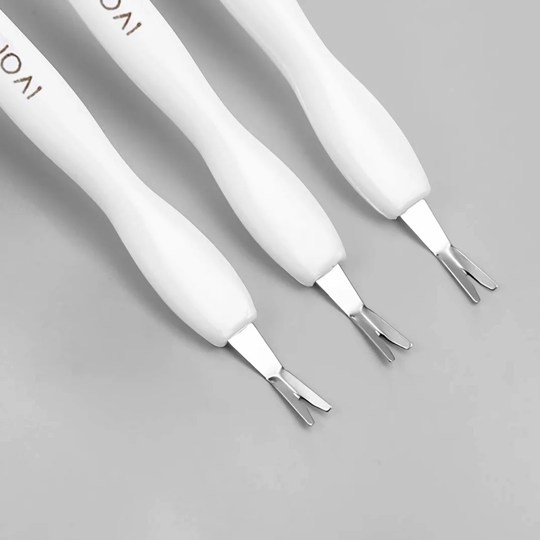 IVON Lot de 3 Pousse-Cuticules avec Coupe-Cuticules Double Extrémité