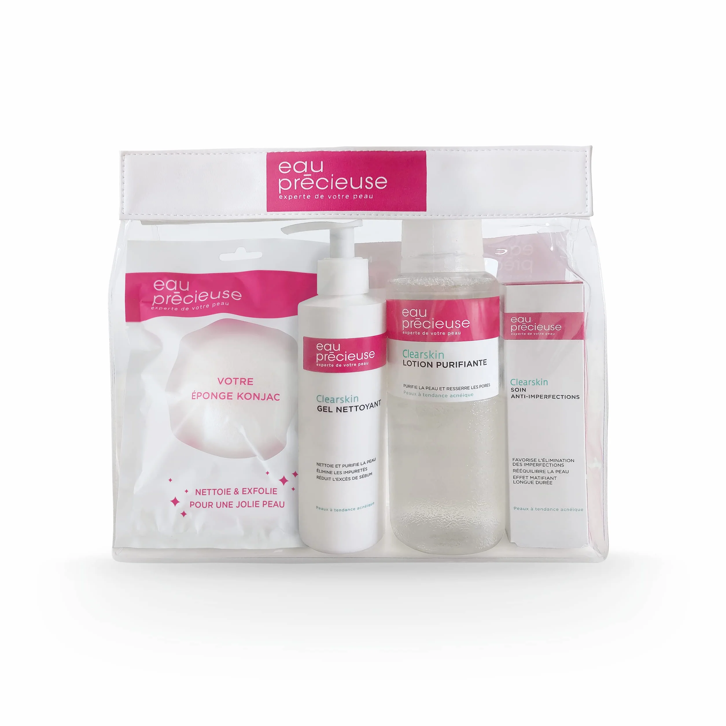 Eau Précieuse Trousse Mes Indispensables 3 Soins Visage Lotion Purifiante Gel Nettoyant Soin Anti-Imperfections