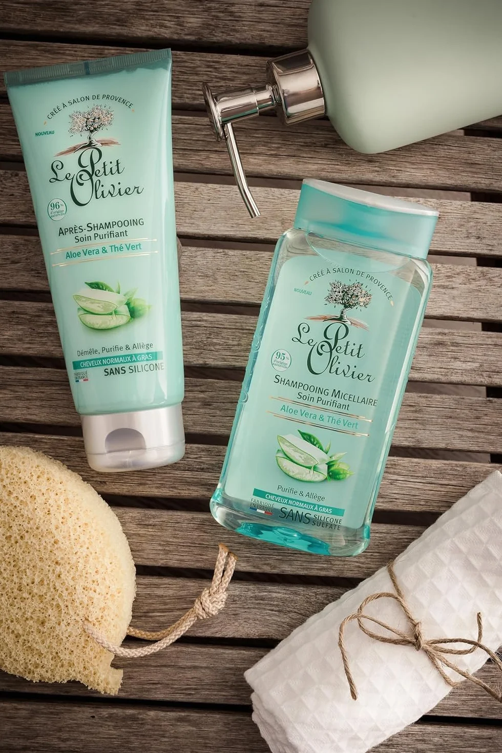 LE PETIT OLIVIER Shampooing Micellaire Soin Purifiant Aloe Vera Thé Vert 250 ml