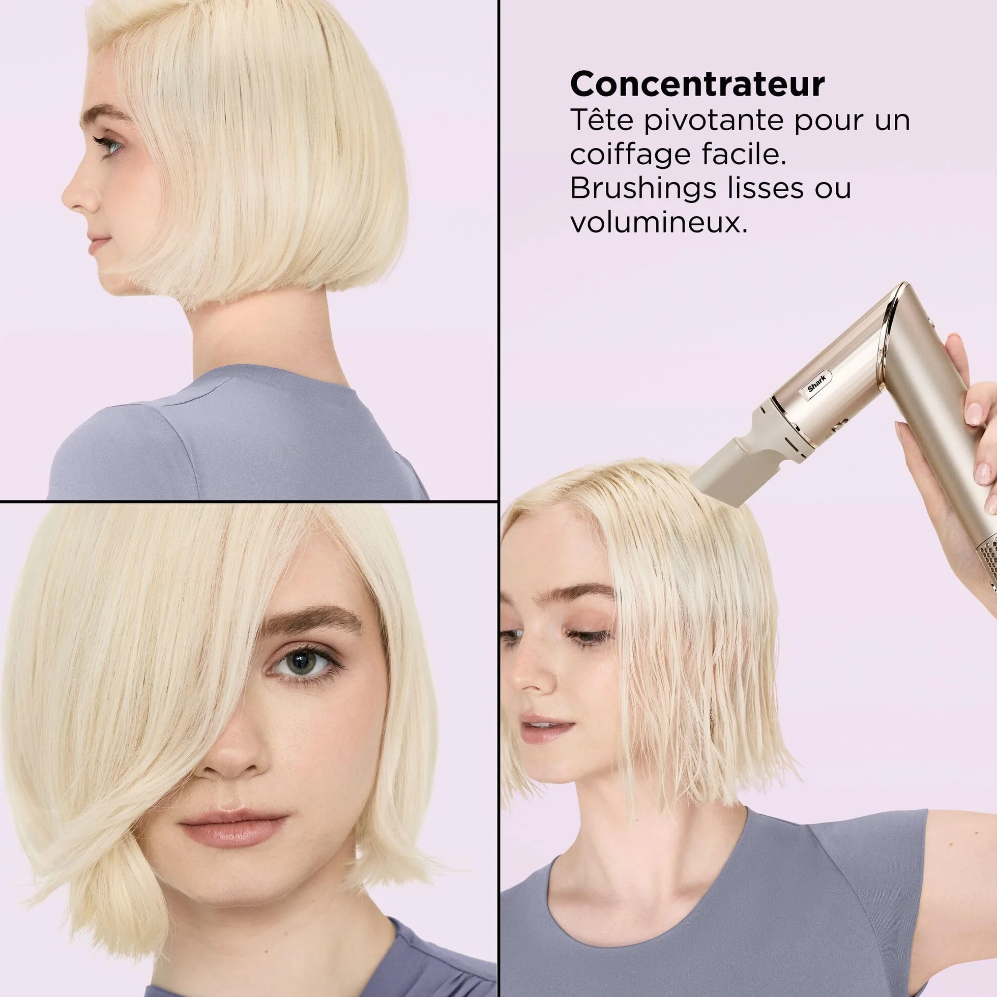 Shark styler à air chaud multi-styles avec boucleurs auto-enroulants, brosses, concentrateur
