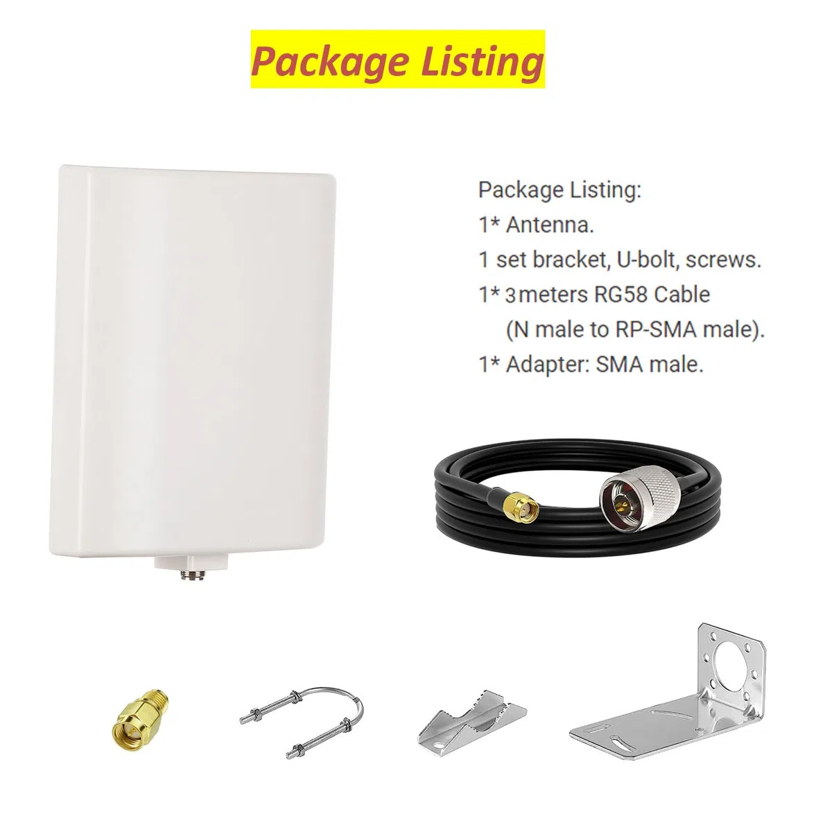 SignalPlus Antenne WiFi directionnelle extérieure longue portée double bande 2,4 GHz/5,8 GHz pour routeur WiFi/point d'accès WiFi/AP