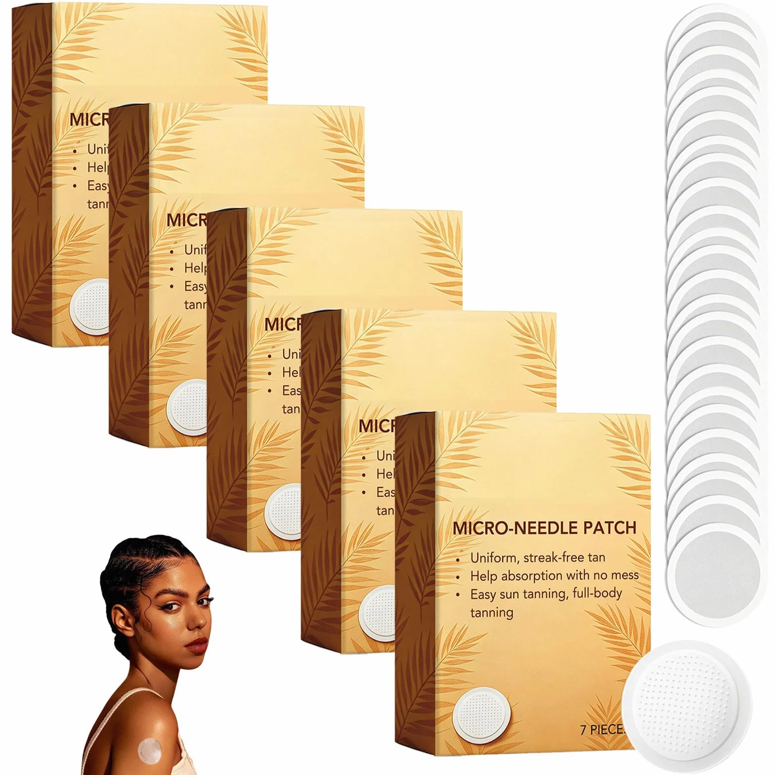 Sun-Free Lot de 35 patchs bronzants à micro-aiguilles Seless pour teint uniforme et éclat naturel